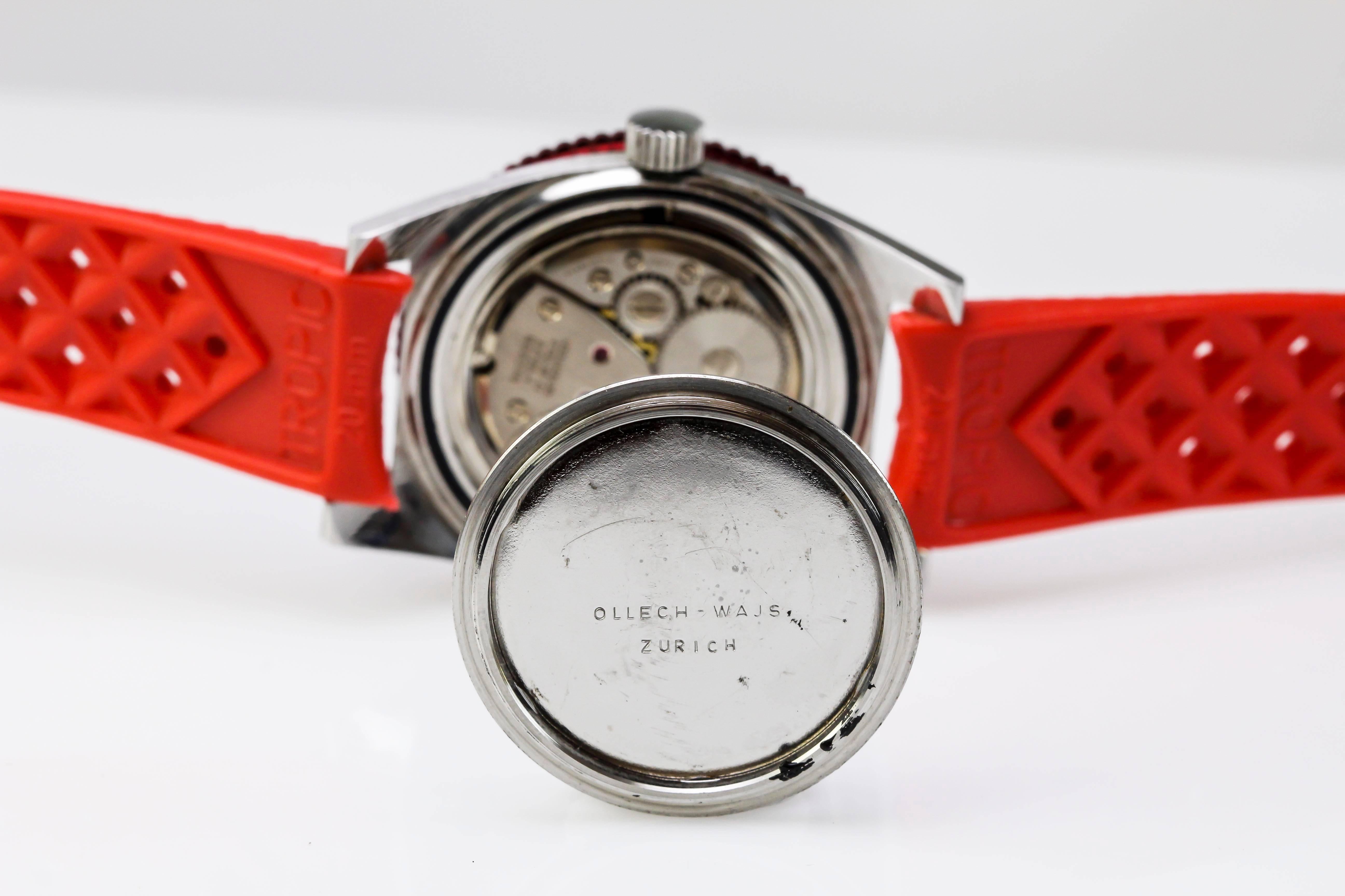 Men's Ollech & Wajs Stainless Steel 24H GMT Early Bird Wristwatch Ref 2834 