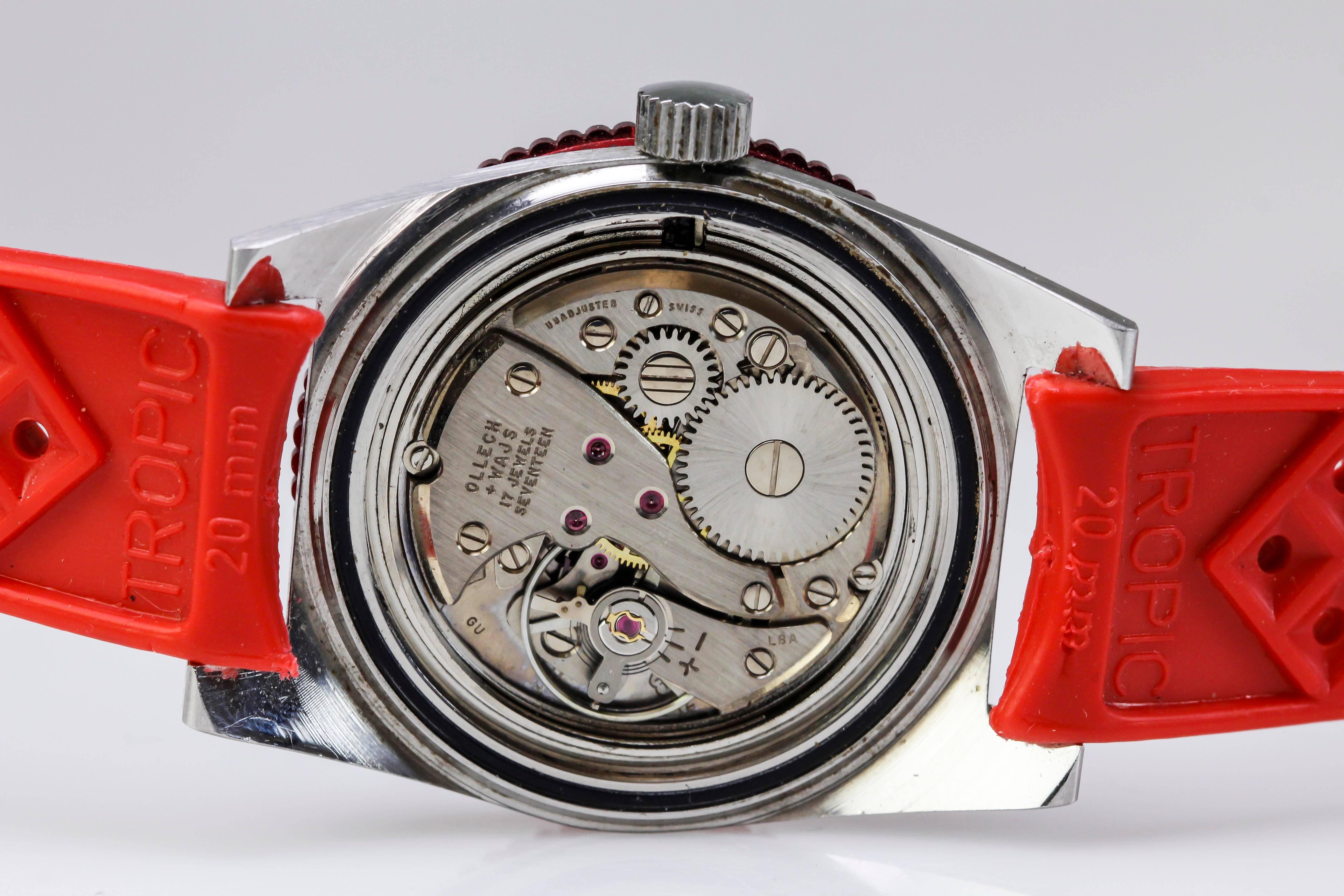 Ollech & Wajs Stainless Steel 24H GMT Early Bird Wristwatch Ref 2834  1