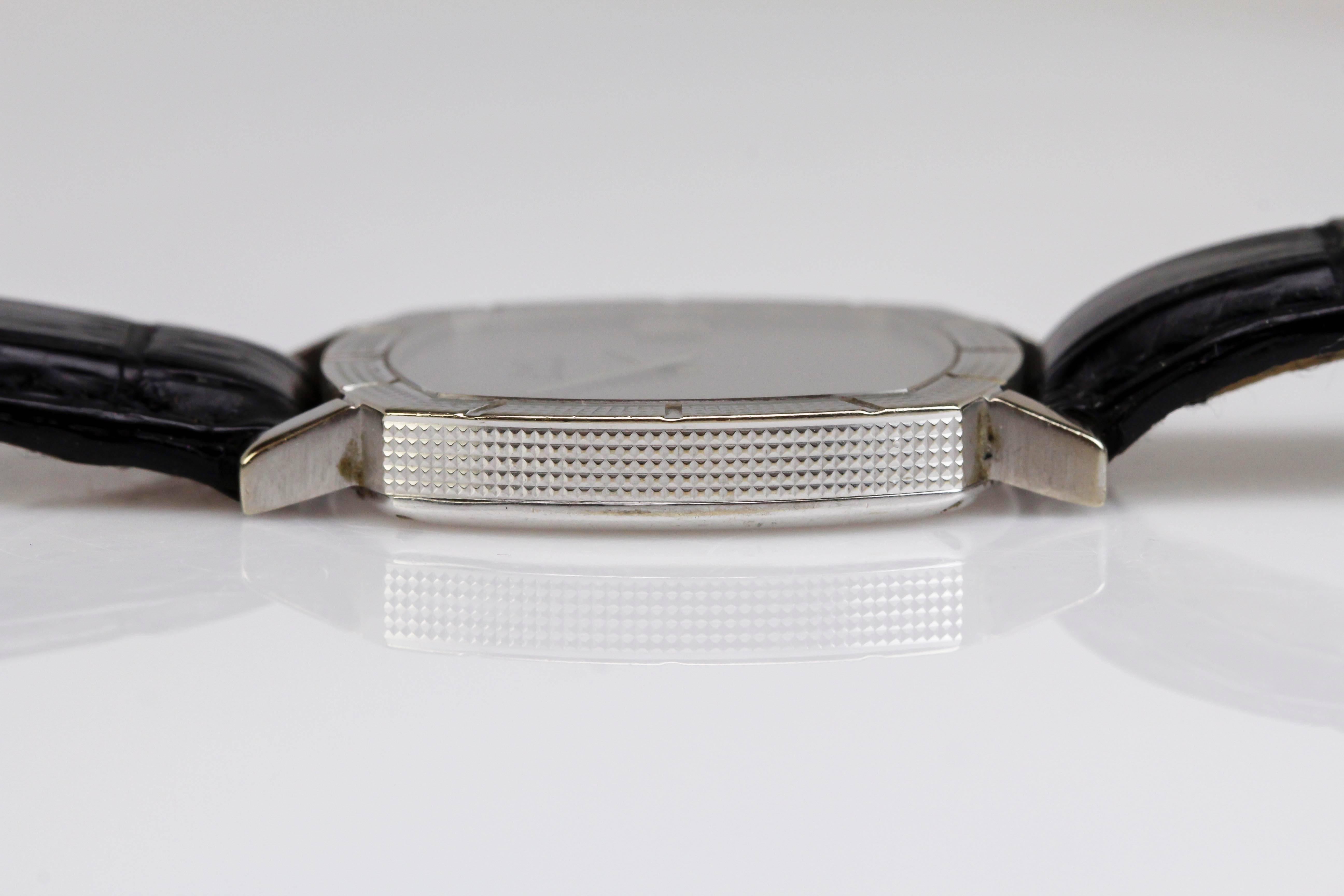 Piaget White Gold Cushion Shaped Automatic Wristwatch  In Excellent Condition In Miami Beach, FL