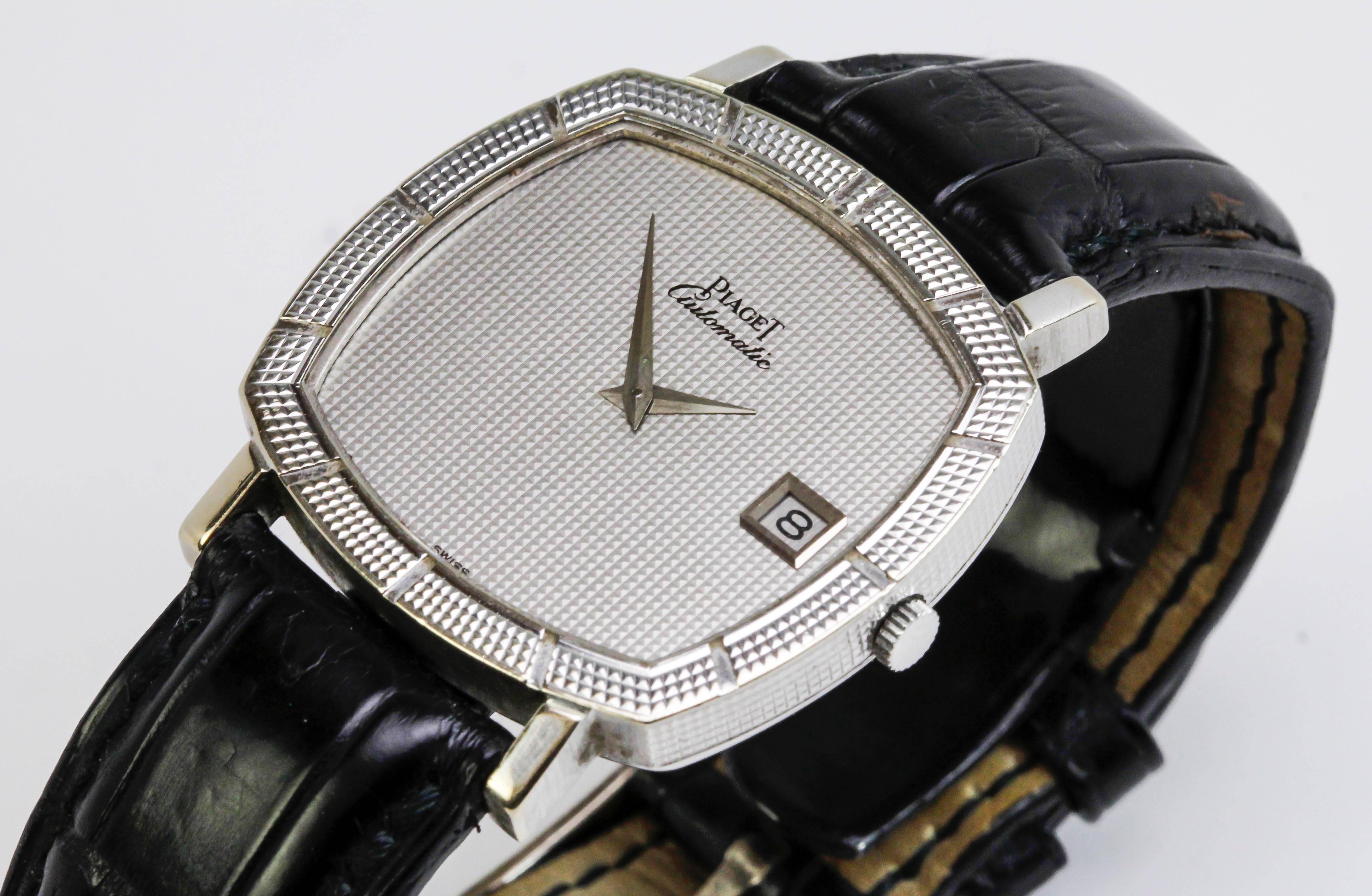 Piaget White Gold Cushion Shaped Automatic Wristwatch  2