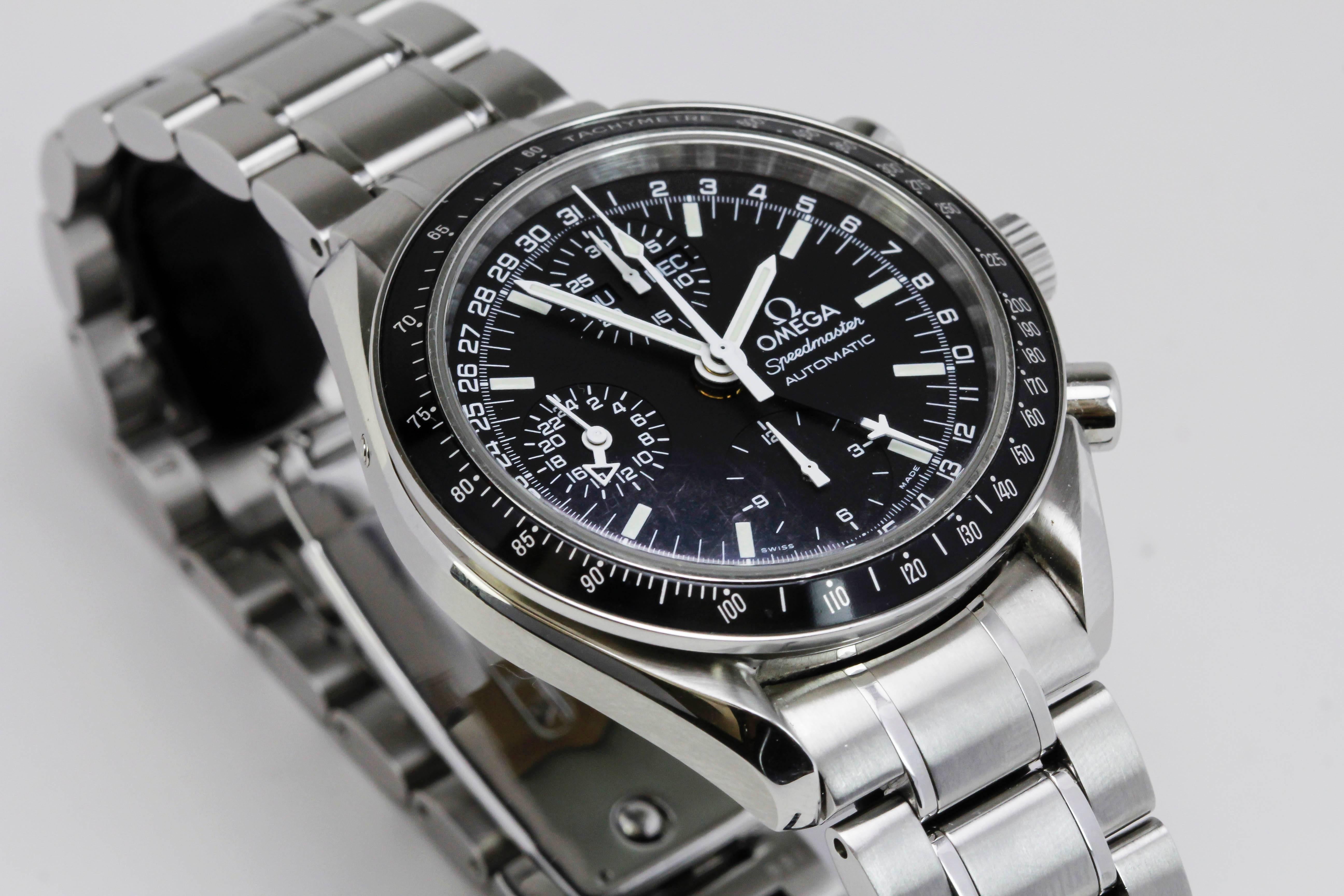 Omega Stainless Steel Speedmaster Triple Date Chronograph 3