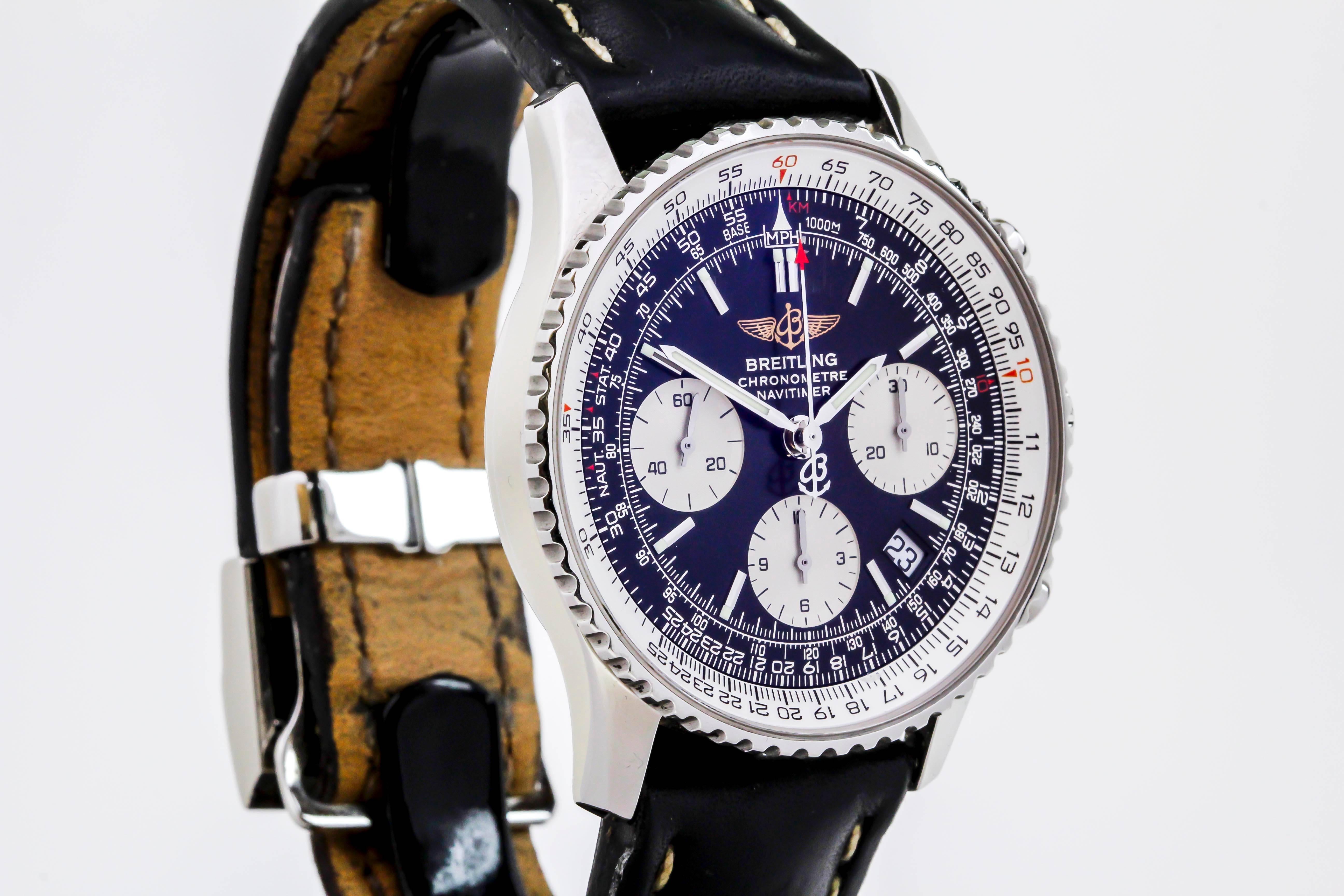 Breitling Stainless Steel Navitimer Ref A23322 Wristwatch  In Excellent Condition In Miami Beach, FL