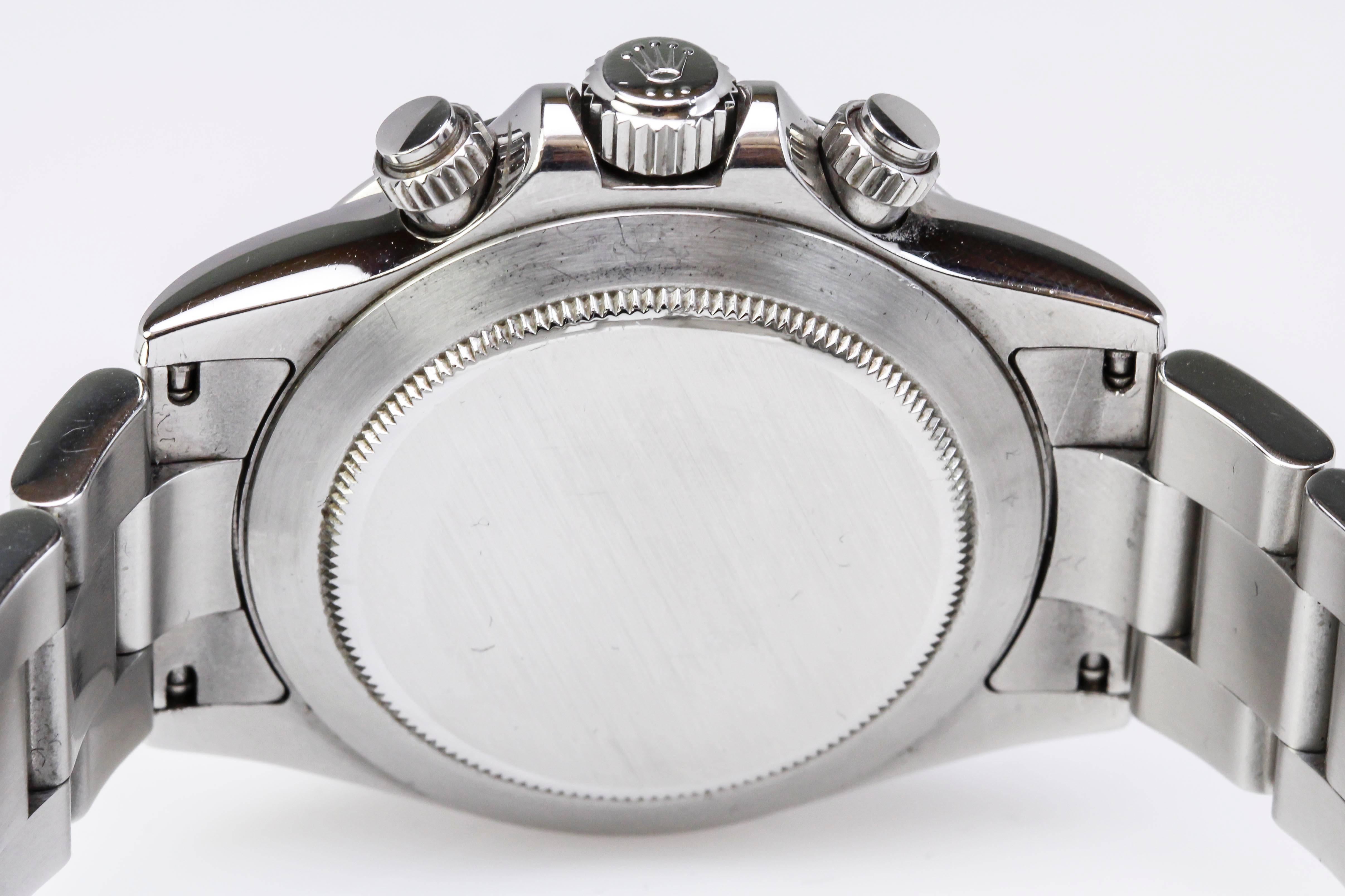 Men's Rolex Stainless Steel Daytona Black Dial Automatic Wristwatch Ref 116520