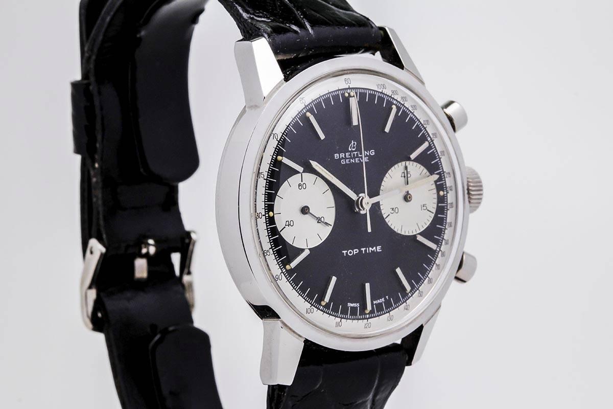 Breitling Edelstahl Top Time Chronograph Armbanduhr Ref 2002:: um 1967 Herren