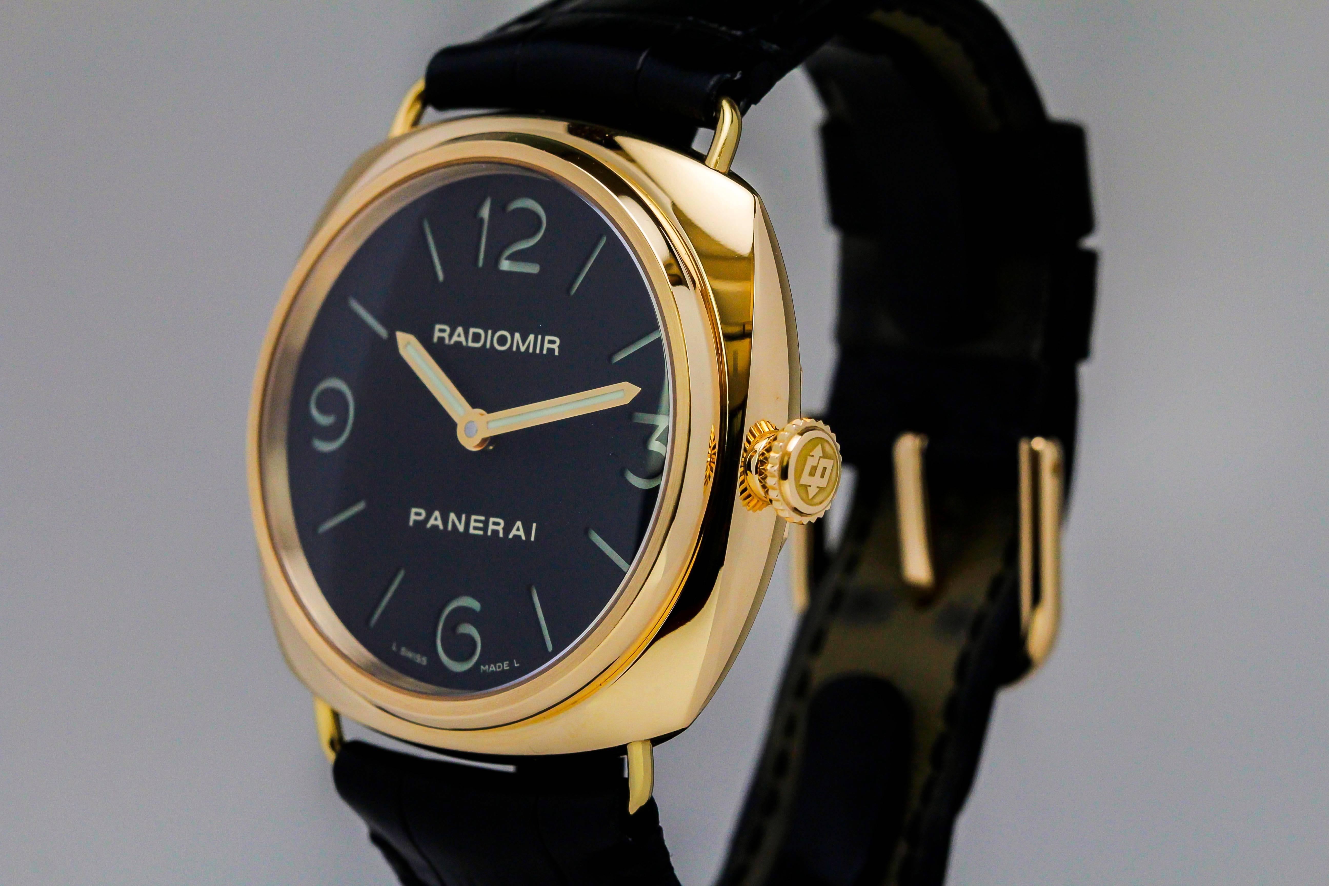 Panerai Gelbgold Radiomir PAM 231 Armbanduhr im Zustand „Hervorragend“ in Miami Beach, FL