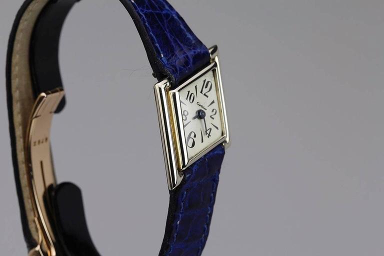 1970's Rare Cartier London Lozenge White Gold Ladys Wristwatch at 1stDibs | cartier  593120, cartier losange watch, lozenges watch