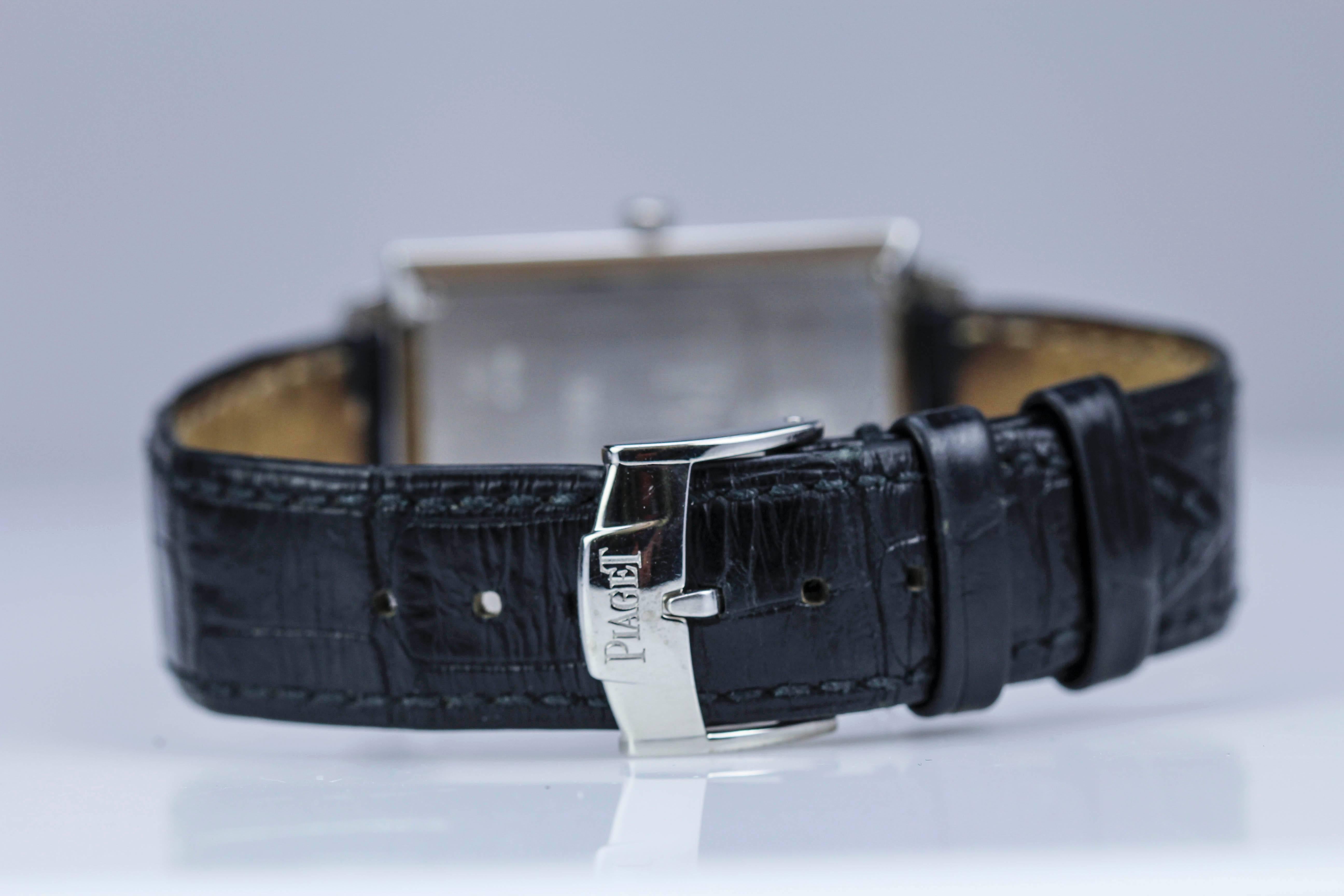 Women's or Men's Piaget Black Tie White Gold Diamond Watch