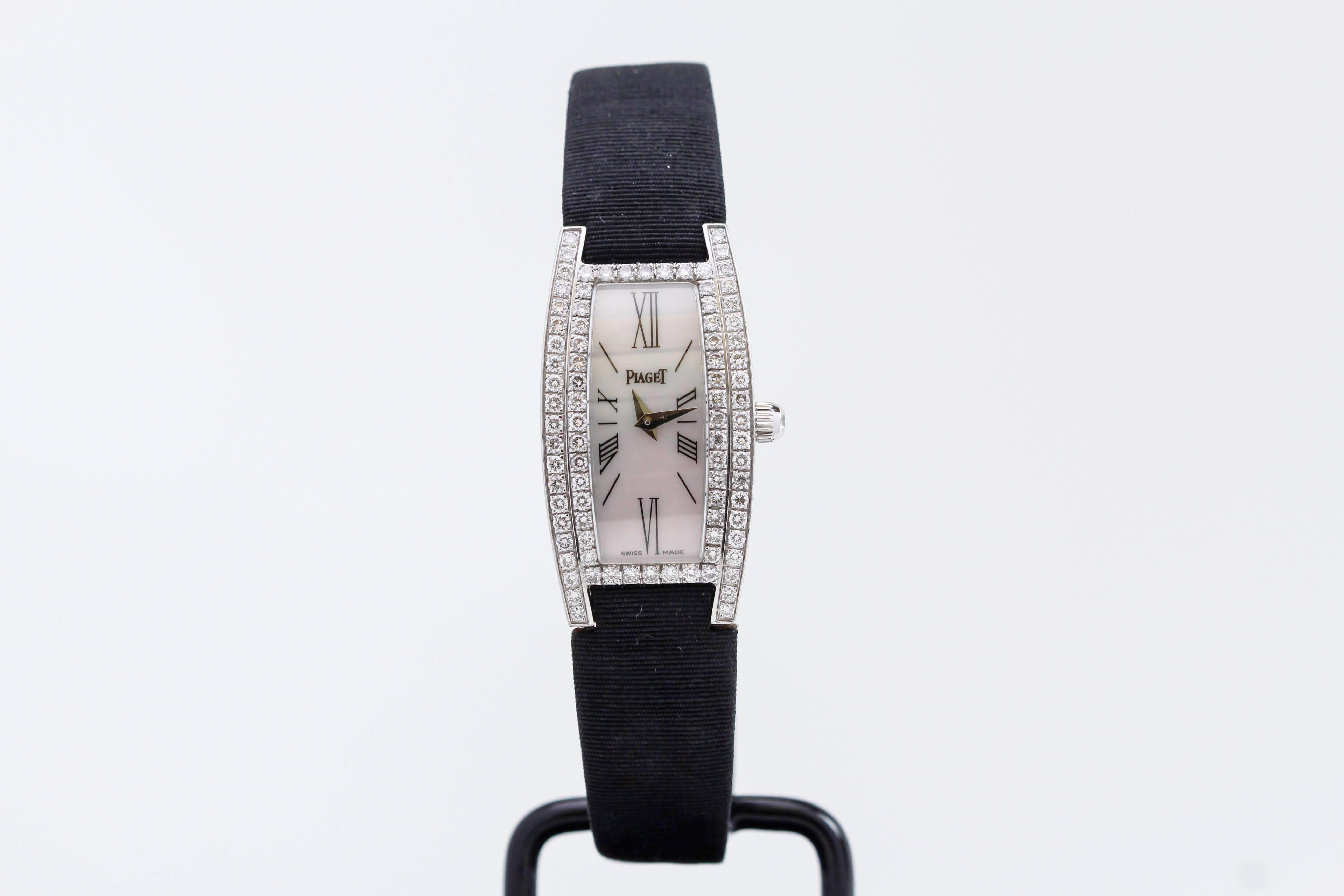 Men's Piaget Limelight Lady's Diamond  White Gold Ref 54035 Wristwatch