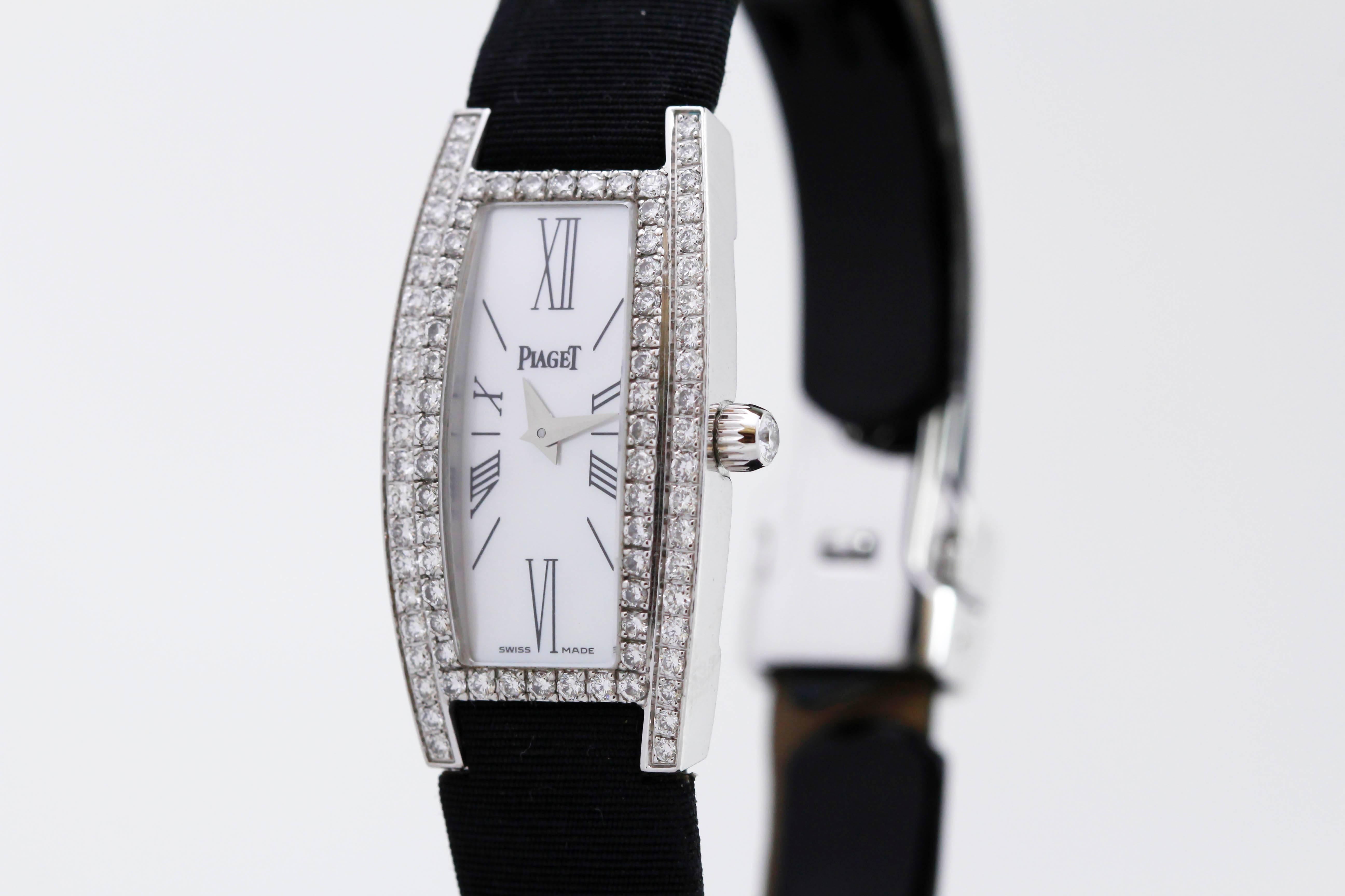 Piaget Limelight Lady's Diamond  White Gold Ref 54035 Wristwatch 3