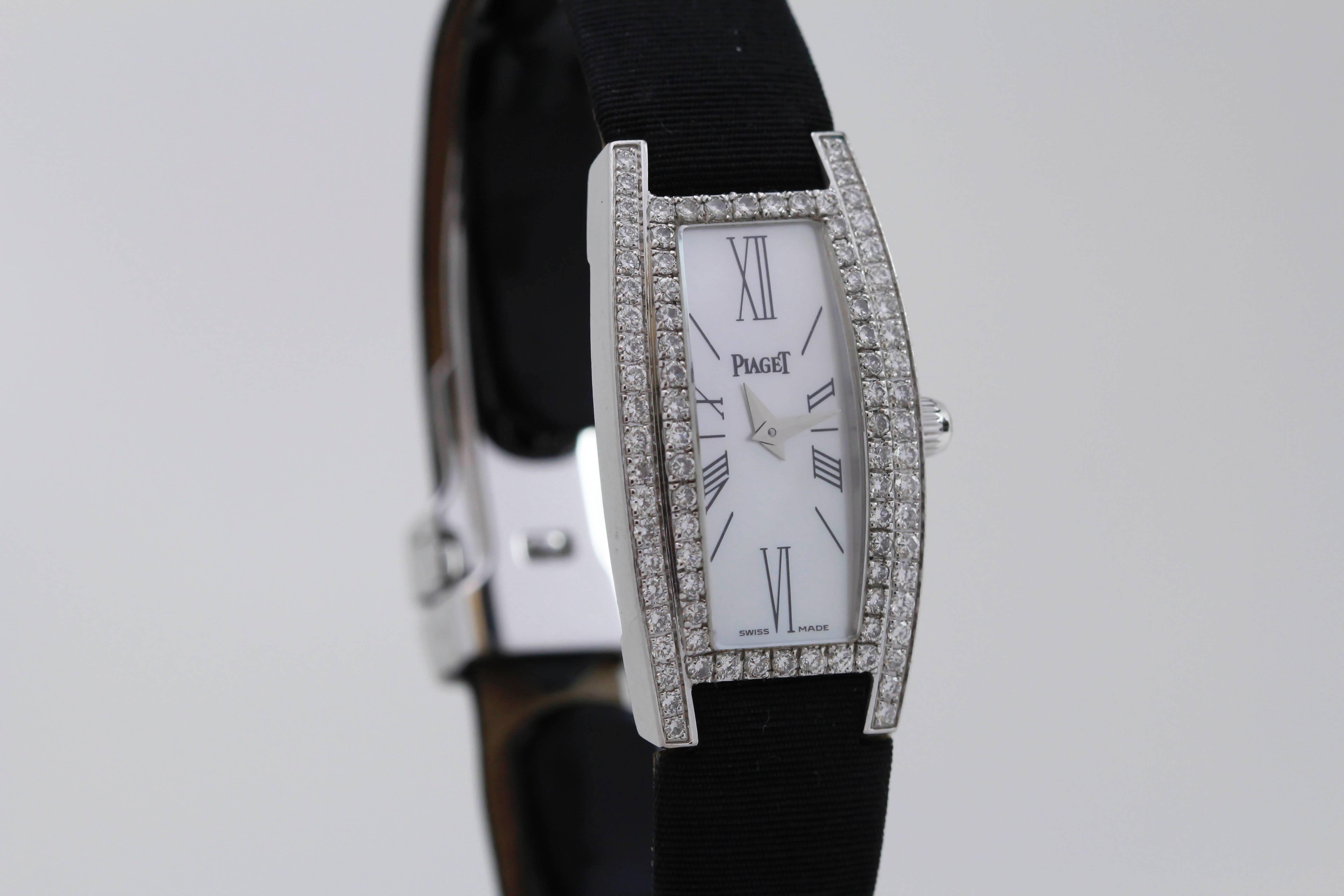 Piaget Limelight Lady's Diamond  White Gold Ref 54035 Wristwatch 4