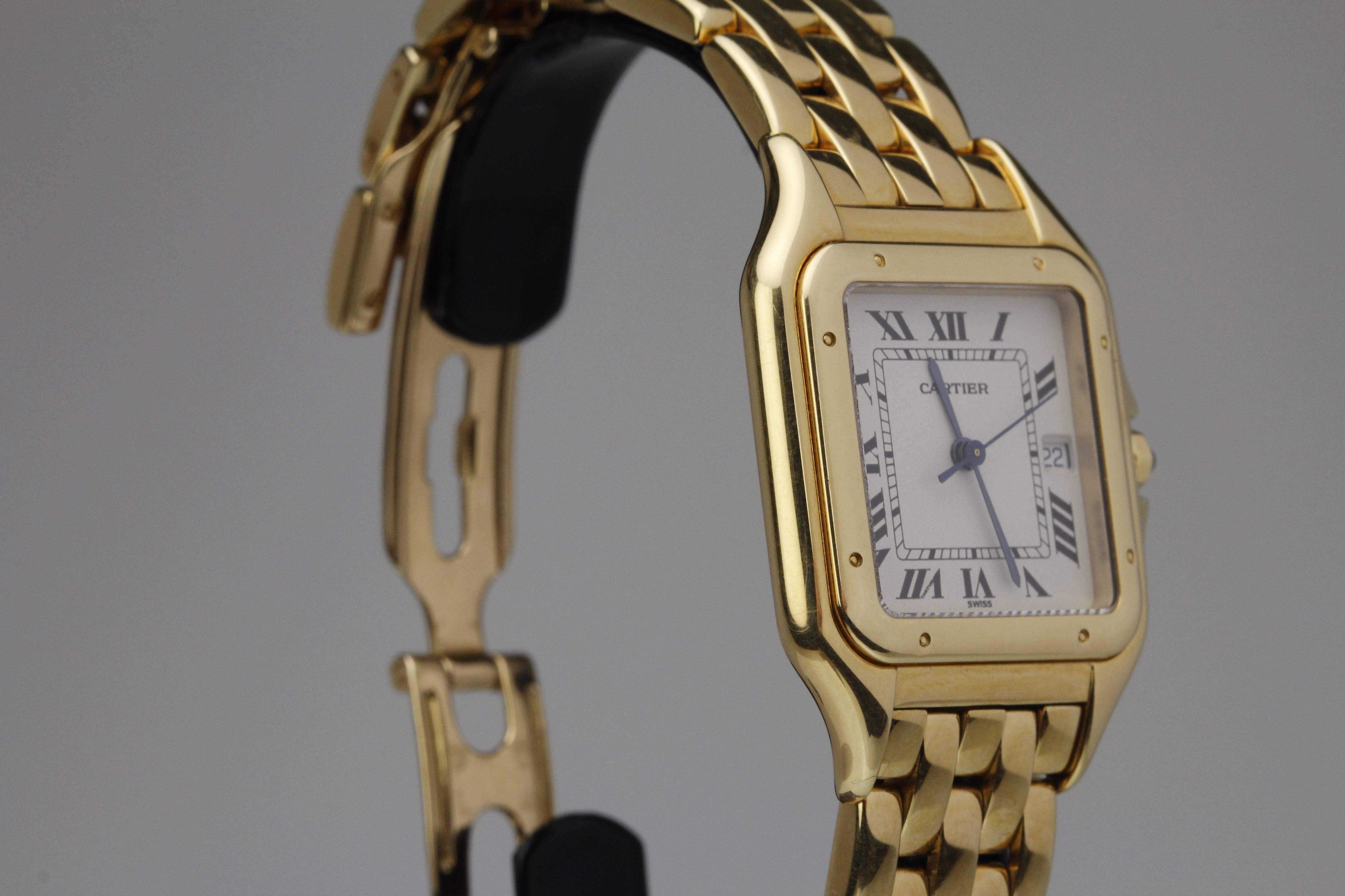 Cartier Yellow Gold Panthere Quartz Wristwatch 1