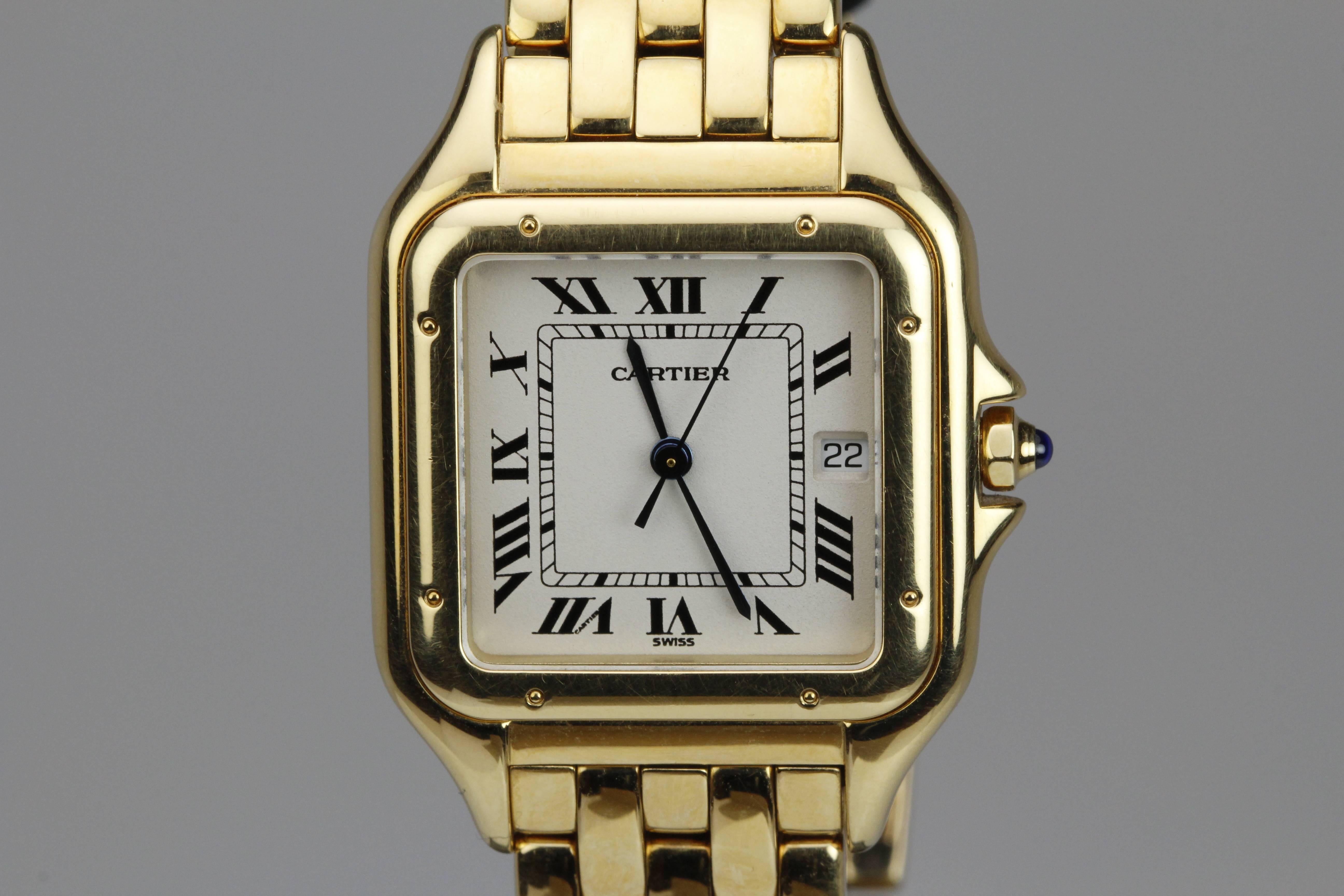 Cartier Yellow Gold Panthere Quartz Wristwatch 2