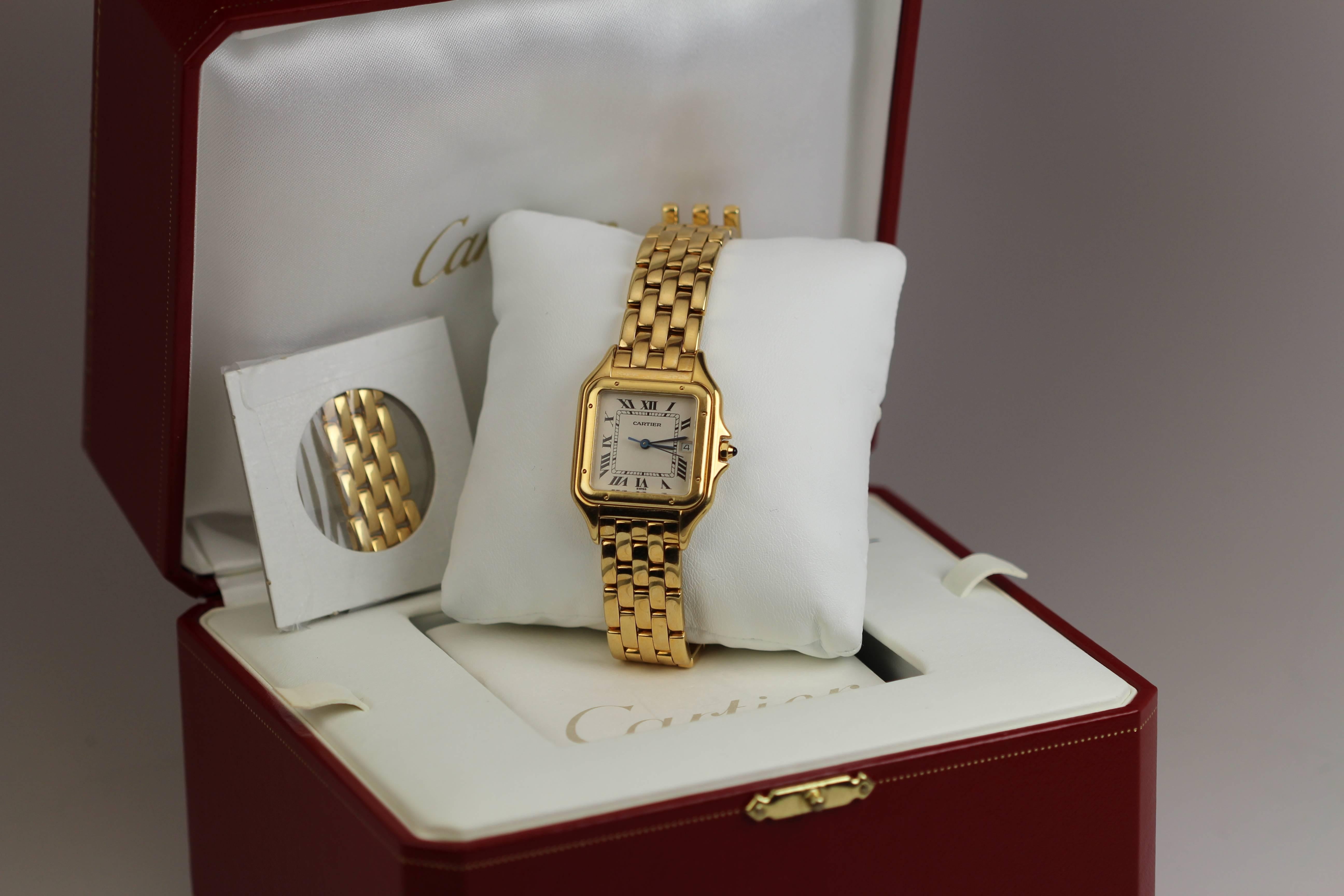 Cartier Yellow Gold Panthere Quartz Wristwatch 3