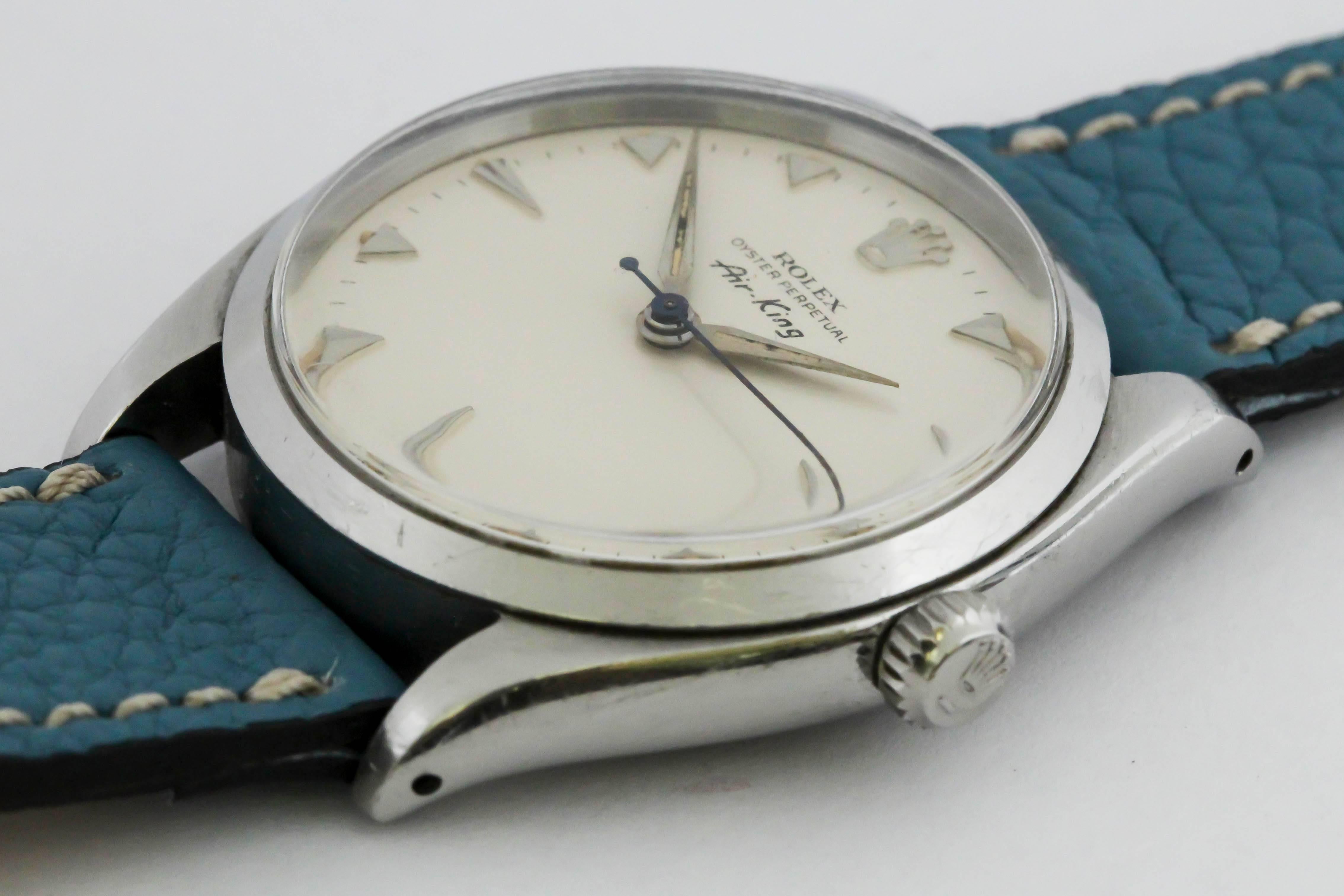 Rolex Stainless Steel Air King automatic Wristwatch Ref 5500, circa 1958 4