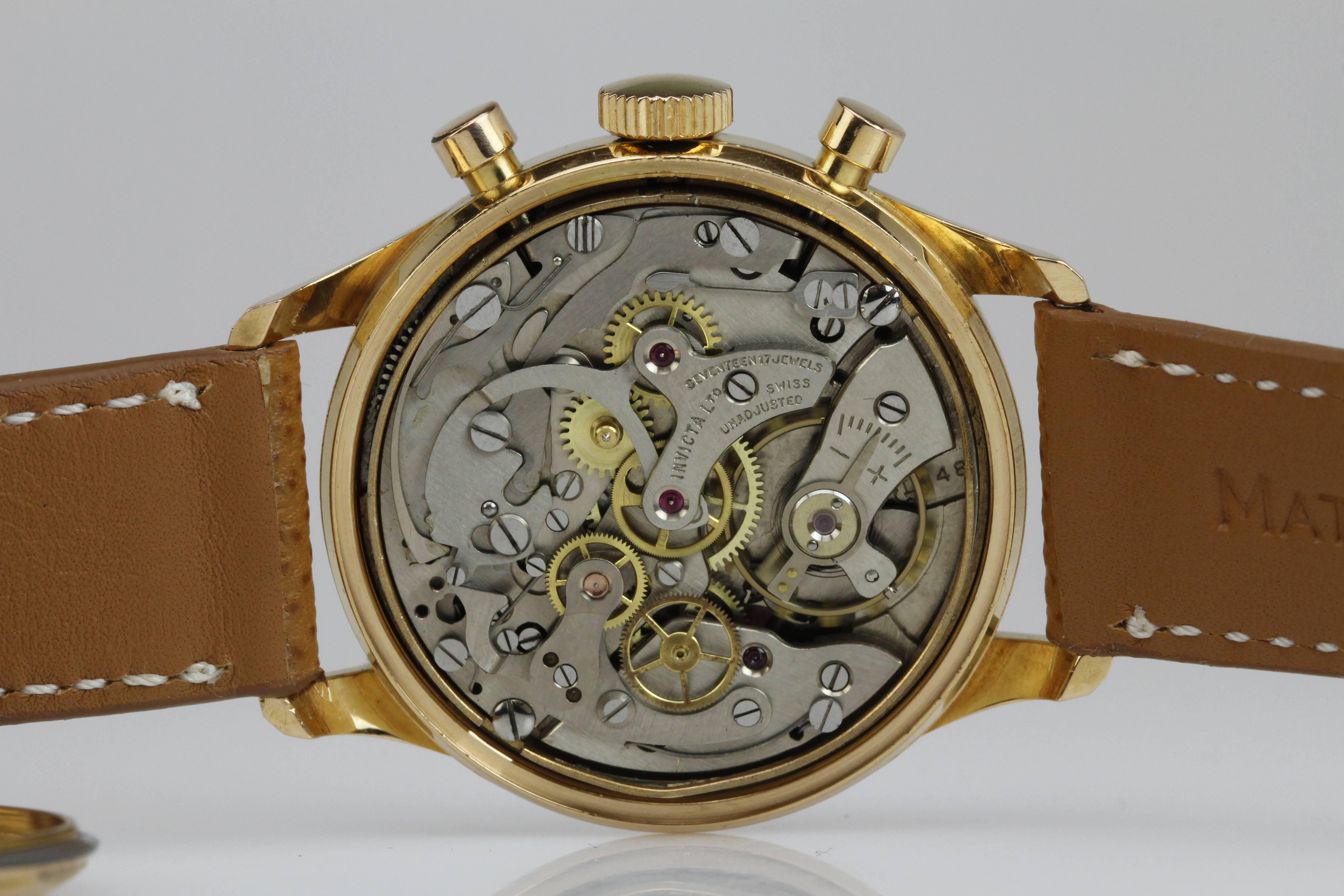 Invicta Rose Gold Chronograph manual wind Wristwatch 3