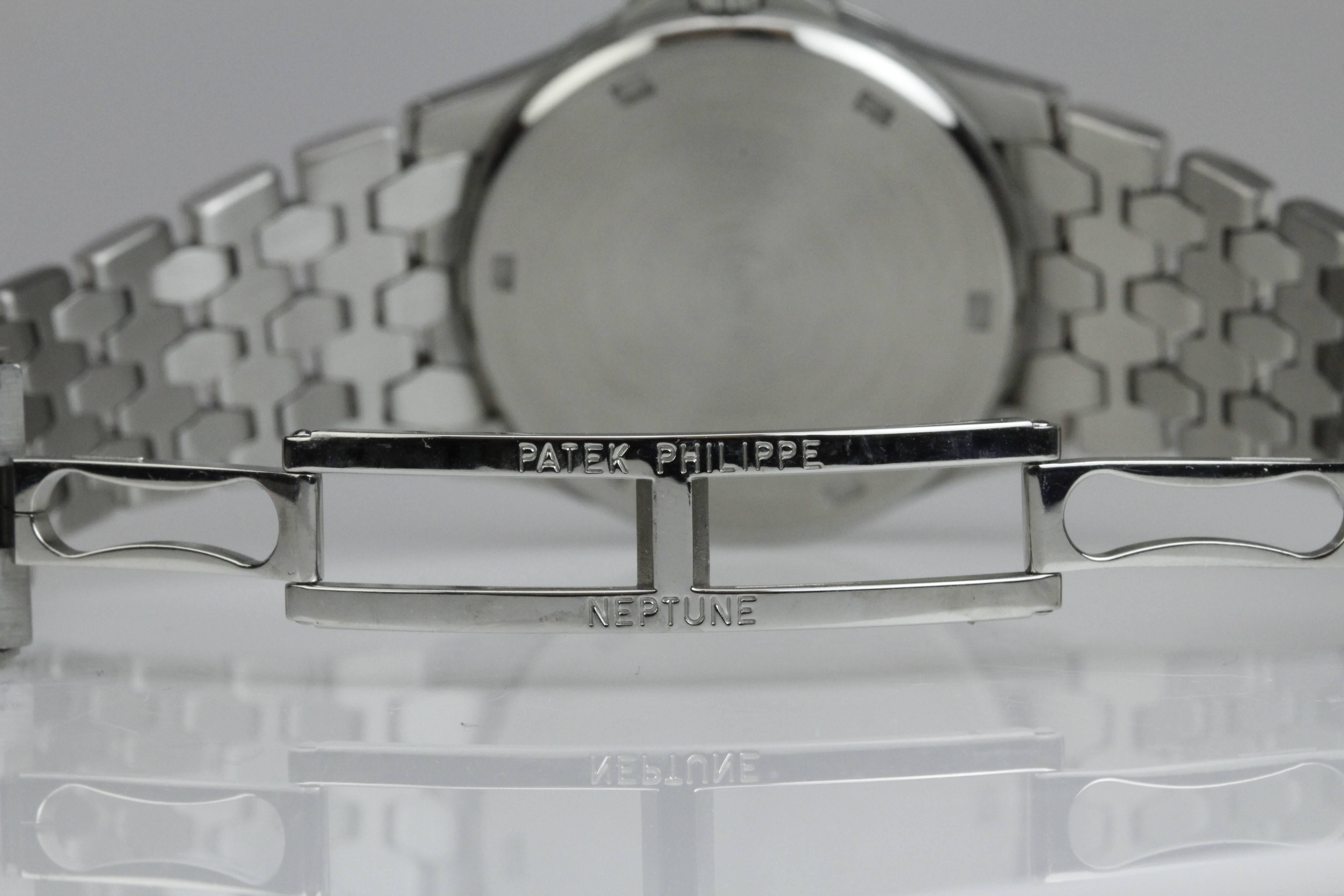 Patek Philippe Stainless Steel Neptune Salmon Dial Wristwatch Ref 5080/1 1