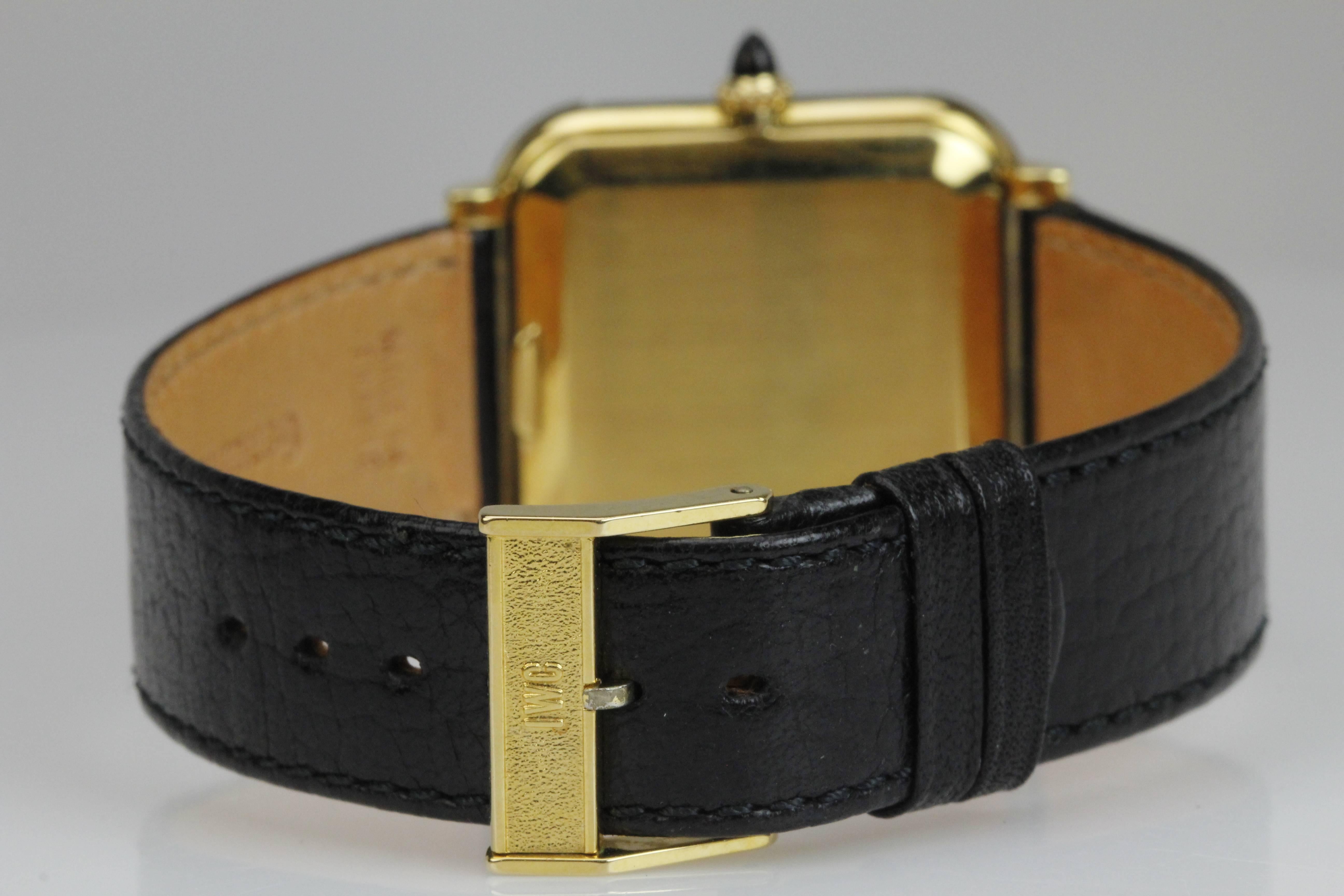 IWC Yellow Gold Diamond Onyx Coral  Manual Wind Wristwatch 1