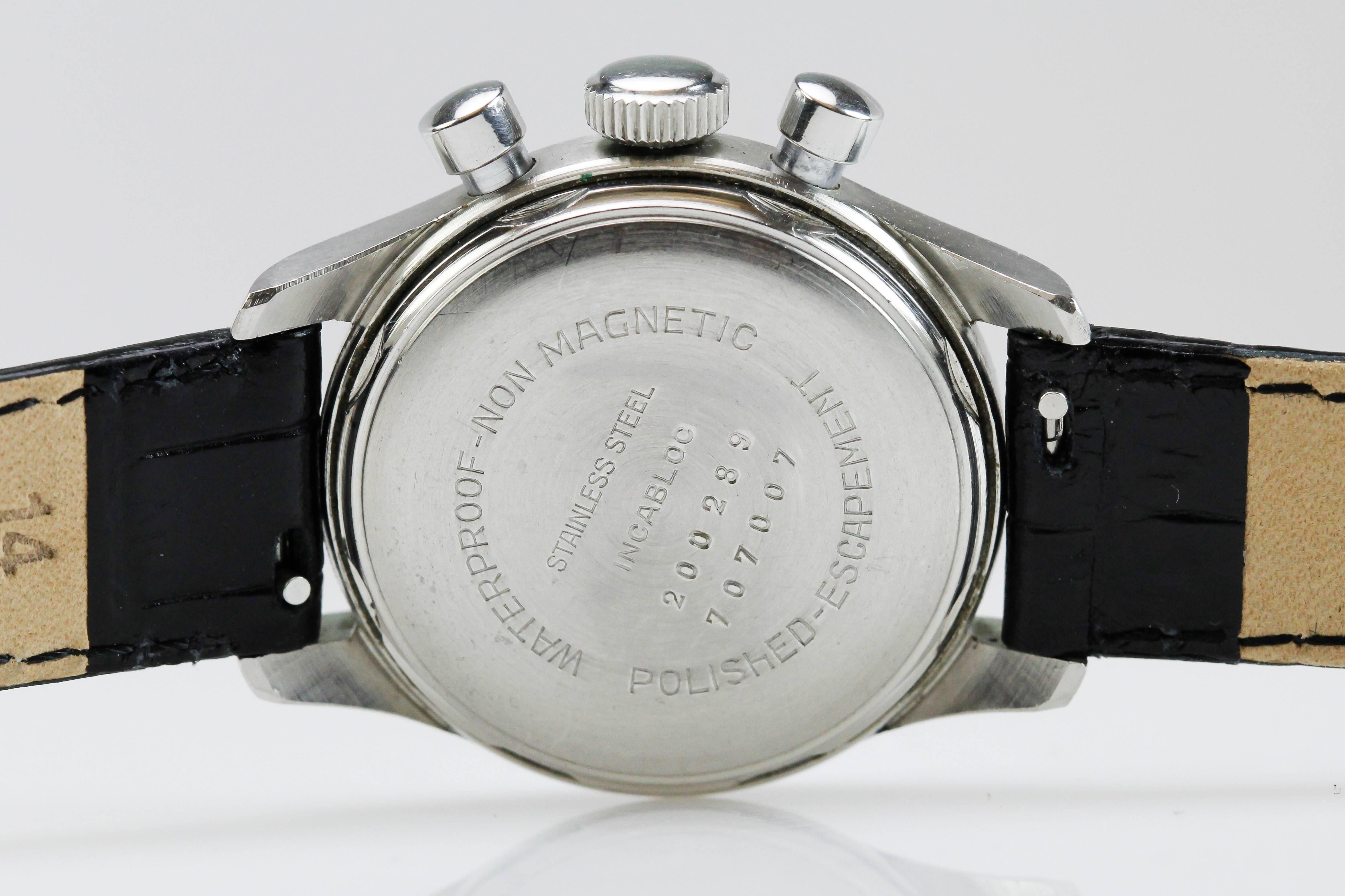 Women's Ernest Borel Stainless Steel Mini Chronograph Manual Wind Wristwatch Ref 707007