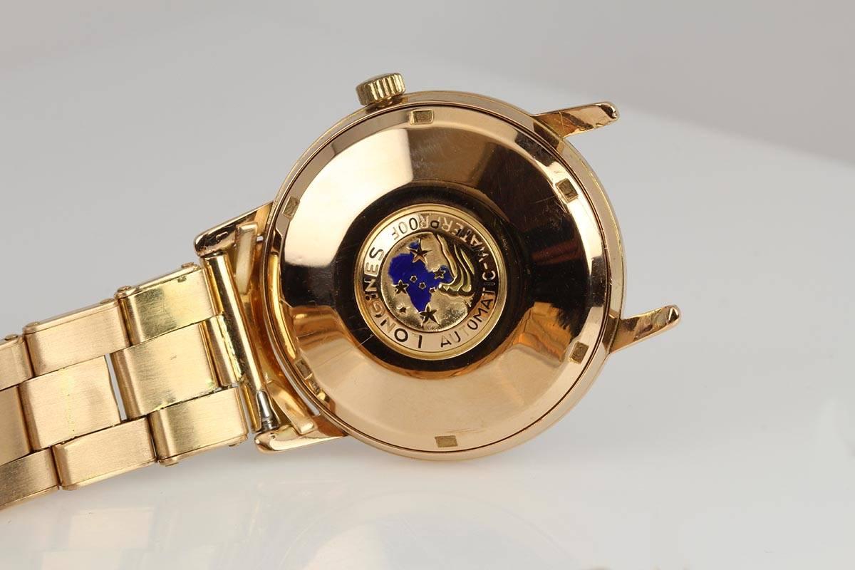 Longines Ladies Rose Gold Conquest Calendar Manual Wind Wristwatch, circa 1967 1