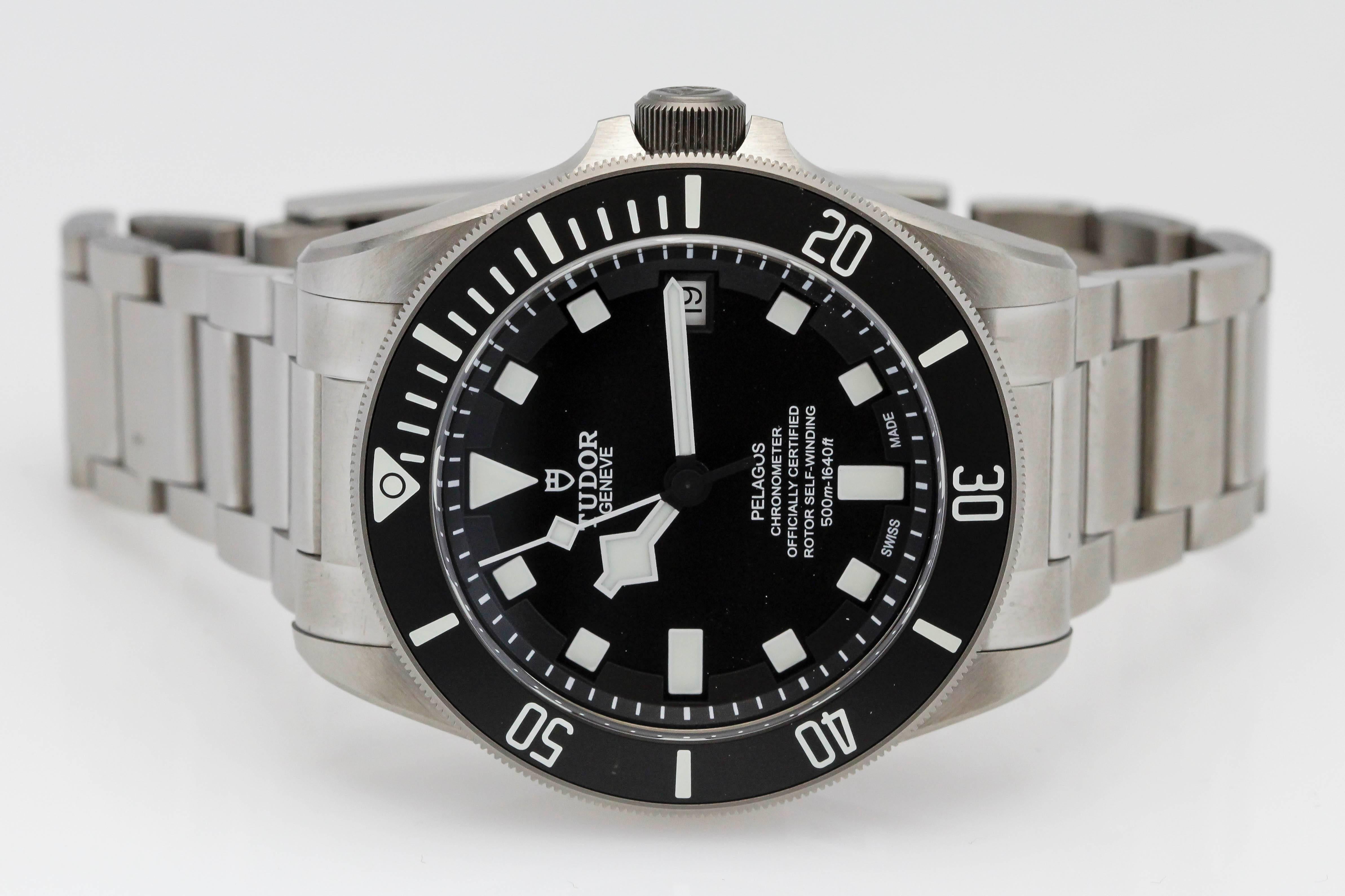 Tudor Pelagos Titanium Dive Automatic Wristwatch Ref 25600TN In Excellent Condition In Miami Beach, FL