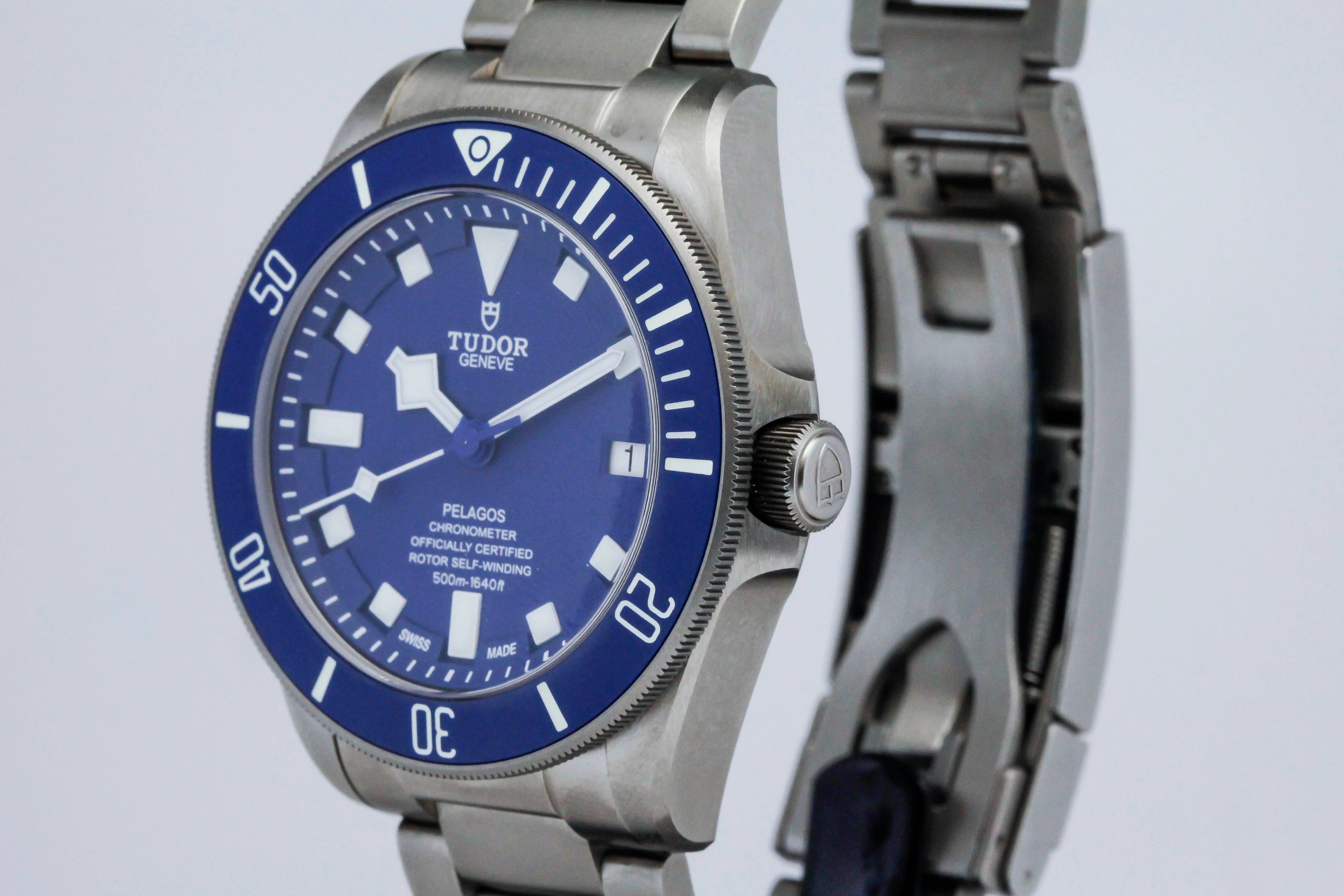 Tudor Titanium Pelagos Blue Dive Automatic Wristwatch Ref 25600TB  6