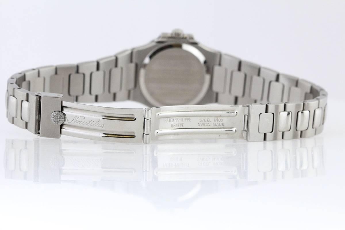 Patek Philippe Ladies Stainless Steel Nautilus Quartz Wristwatch, circa 1990s 2