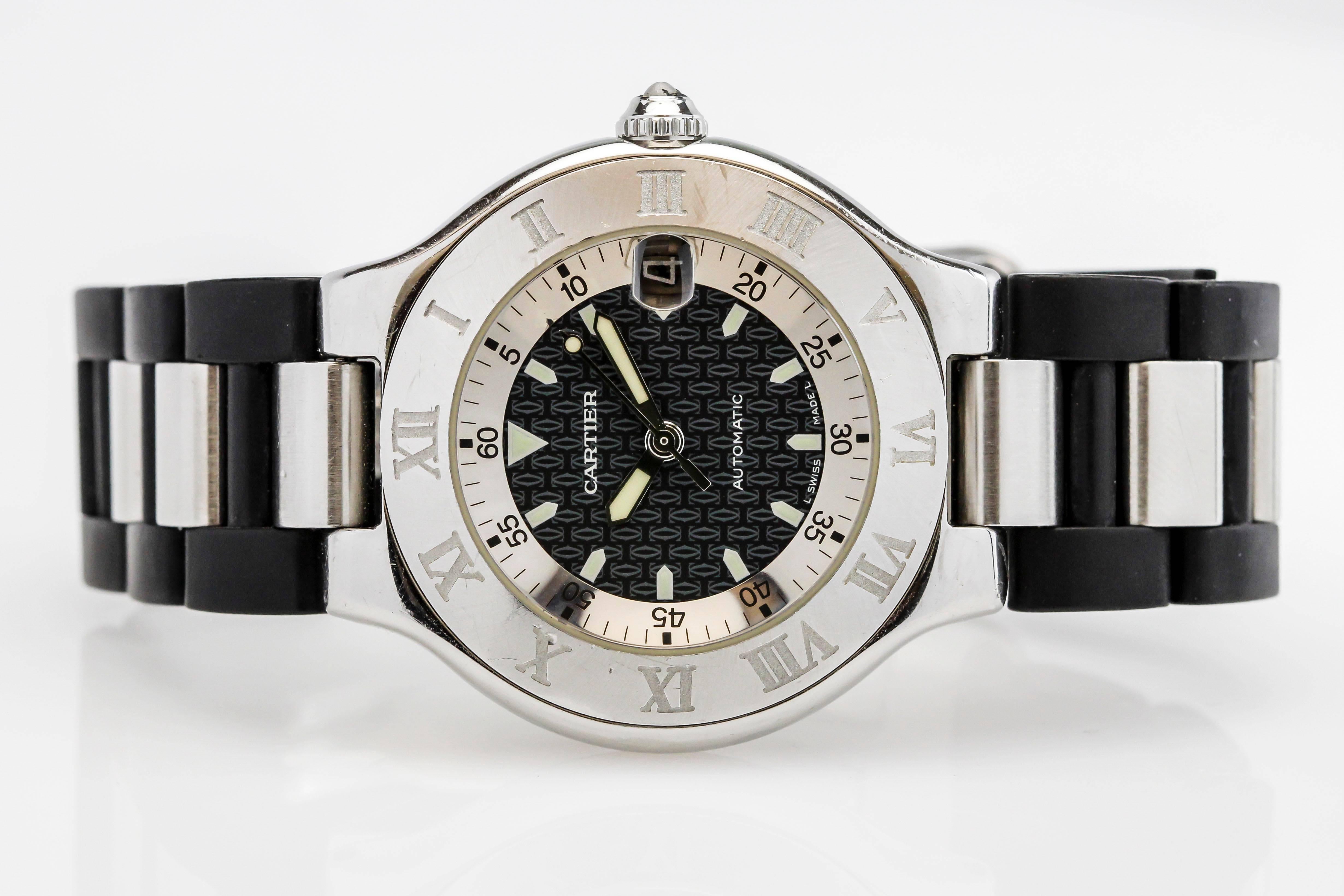 Cartier Stainless Steel 21 Chronoscaph Ref W10197U2 quartz Wristwatch 2