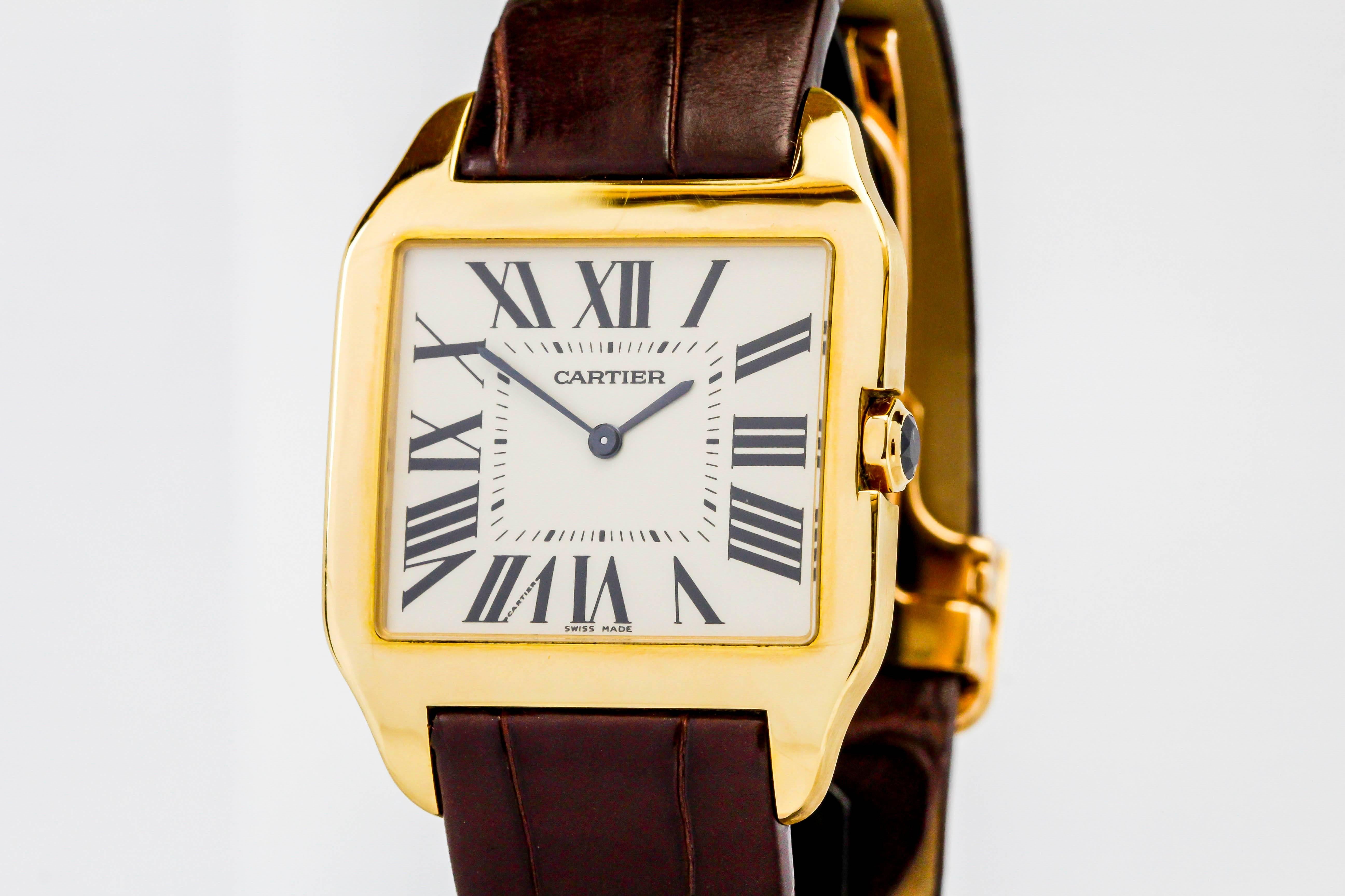 Cartier Yellow Gold Santos Dumont Wristwatch, circa 2005 4