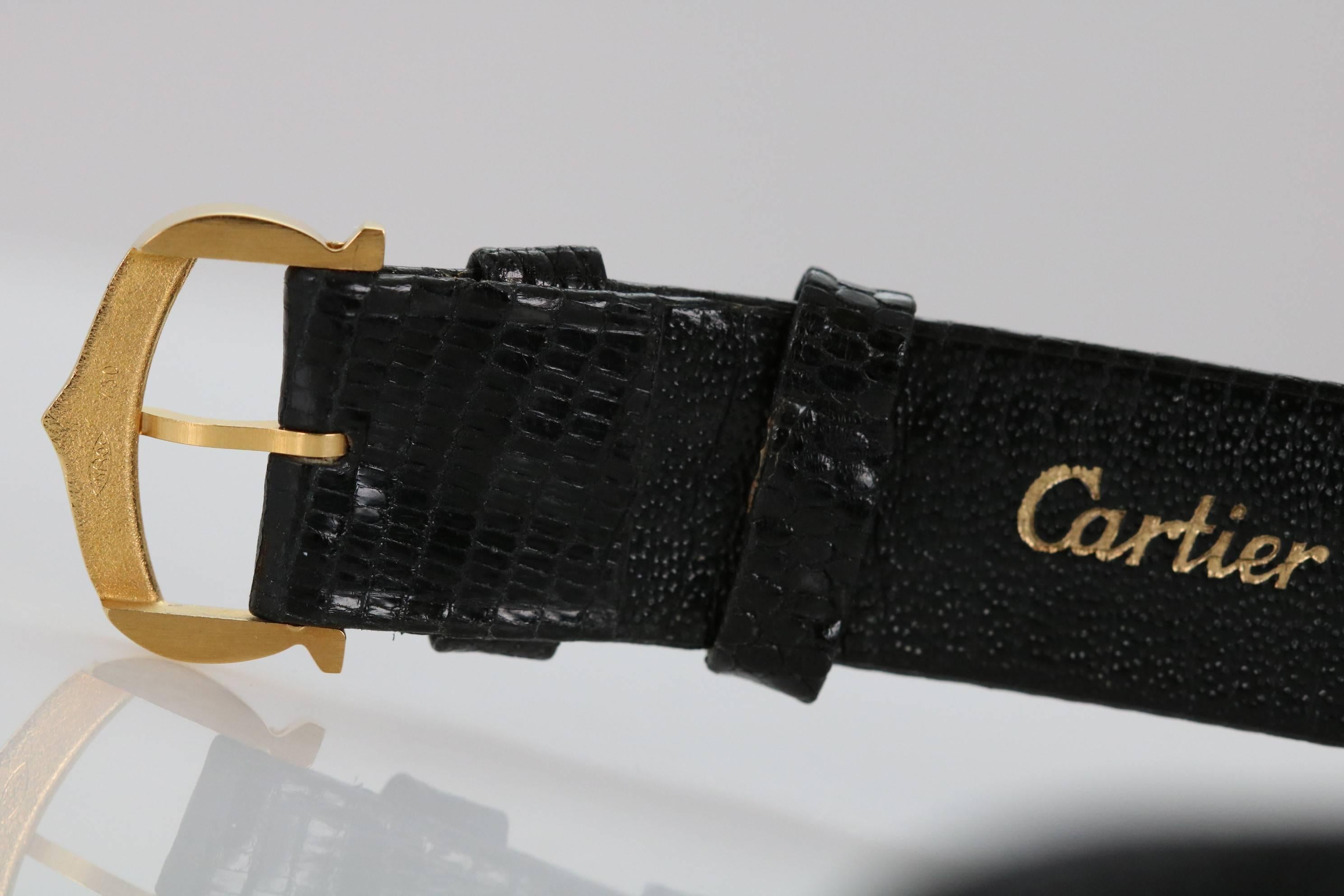 Cartier Yellow Gold Oval Automatic Wristwatch 2