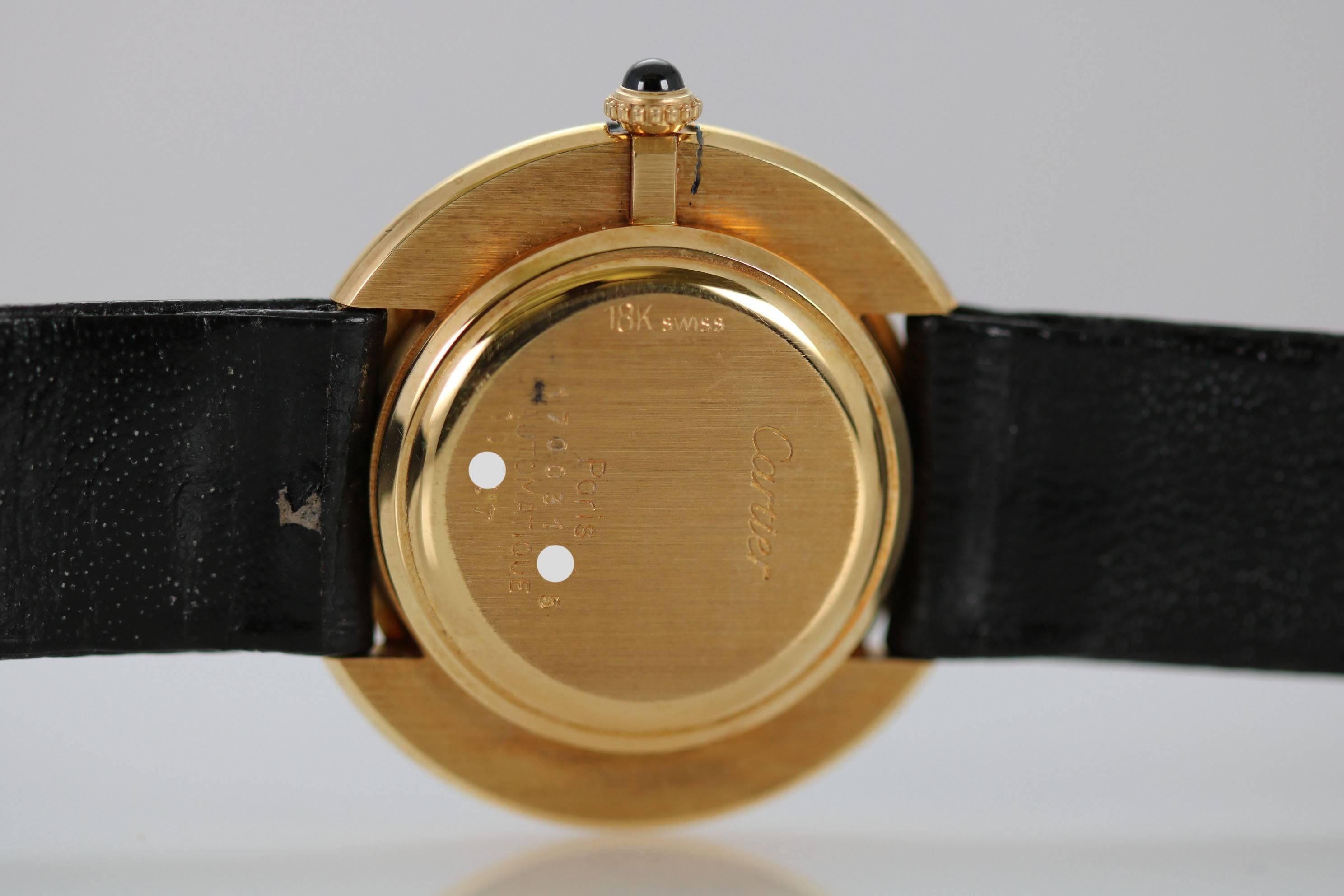 Cartier Yellow Gold Oval Automatic Wristwatch 3