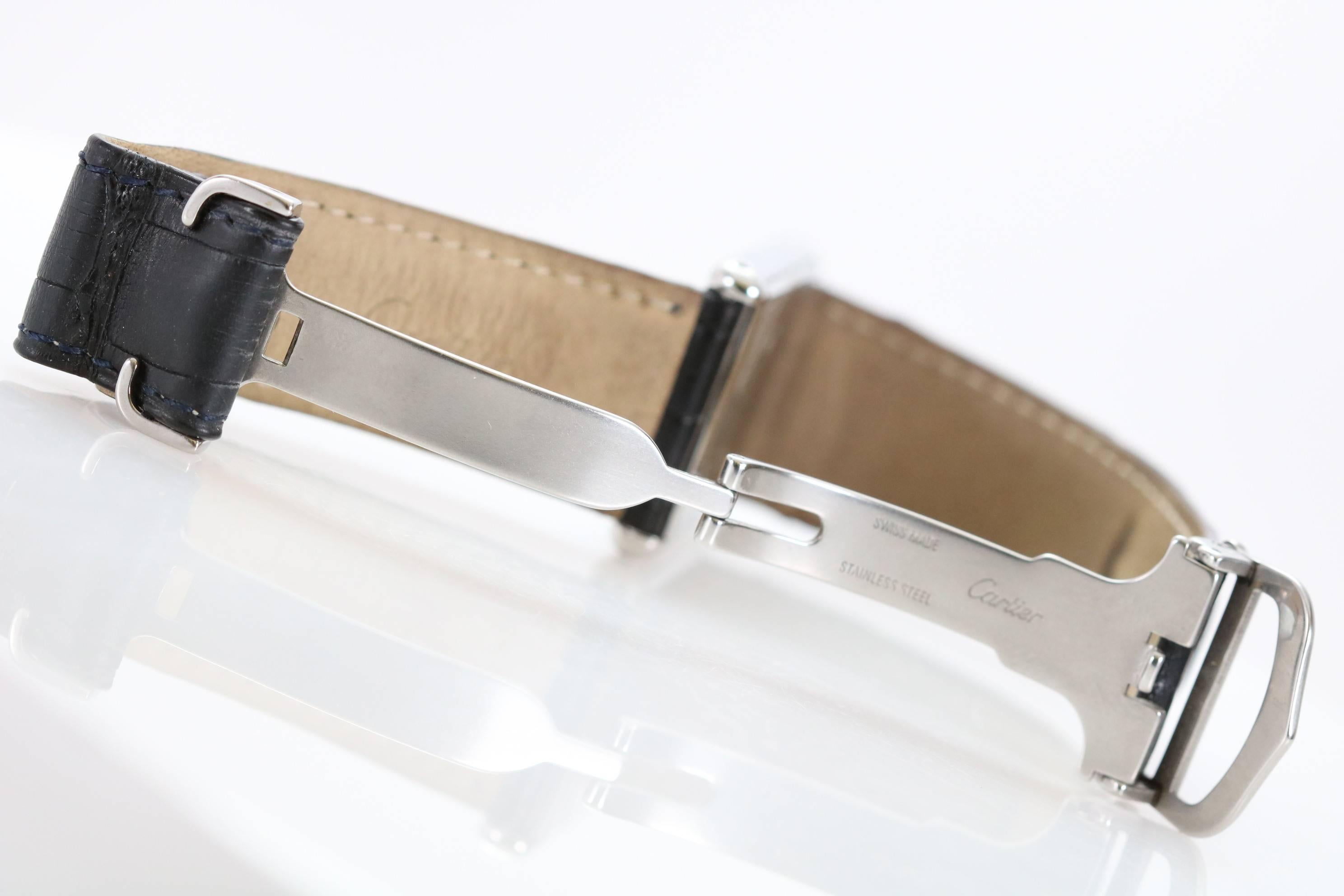 Cartier Stainless Steel Tank Basculante Wristwatch Ref 2390  1