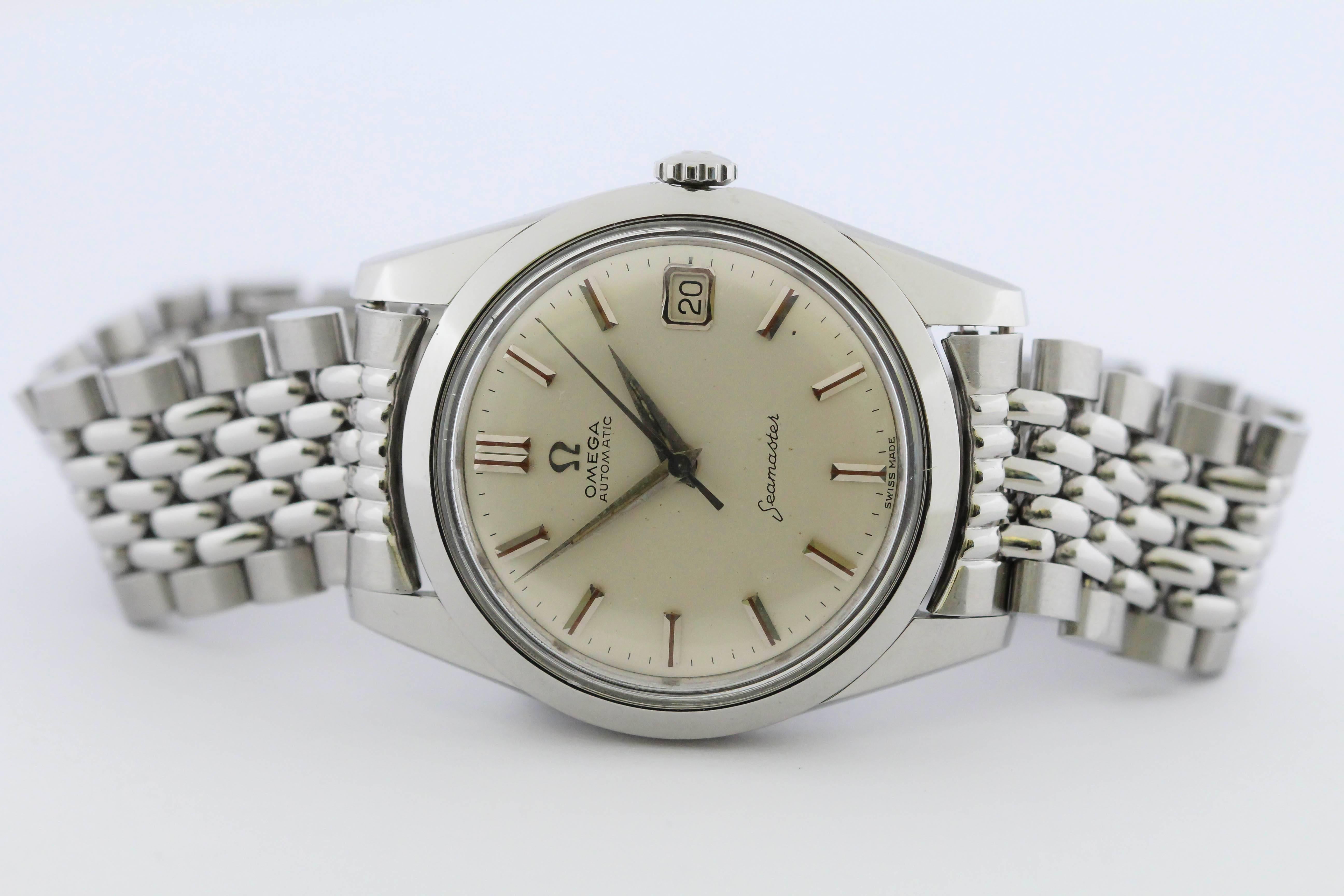 Omega Stainless Steel Seamaster Automatic Wristwatch Ref 14763  In Excellent Condition In Miami Beach, FL