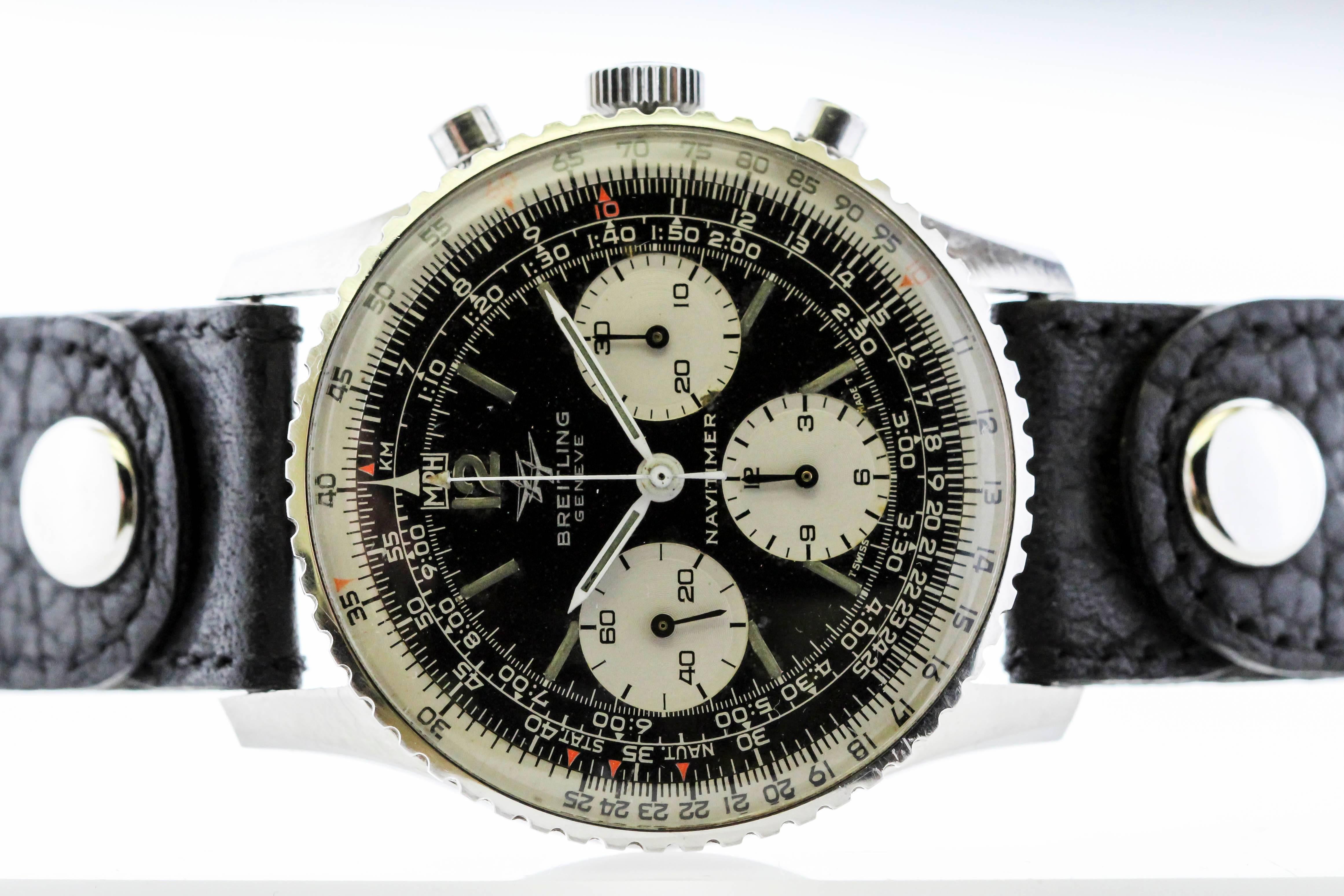 Men's Breitling Stainless Steel Navitimer Ref 806 Wristwatch, circa 1971