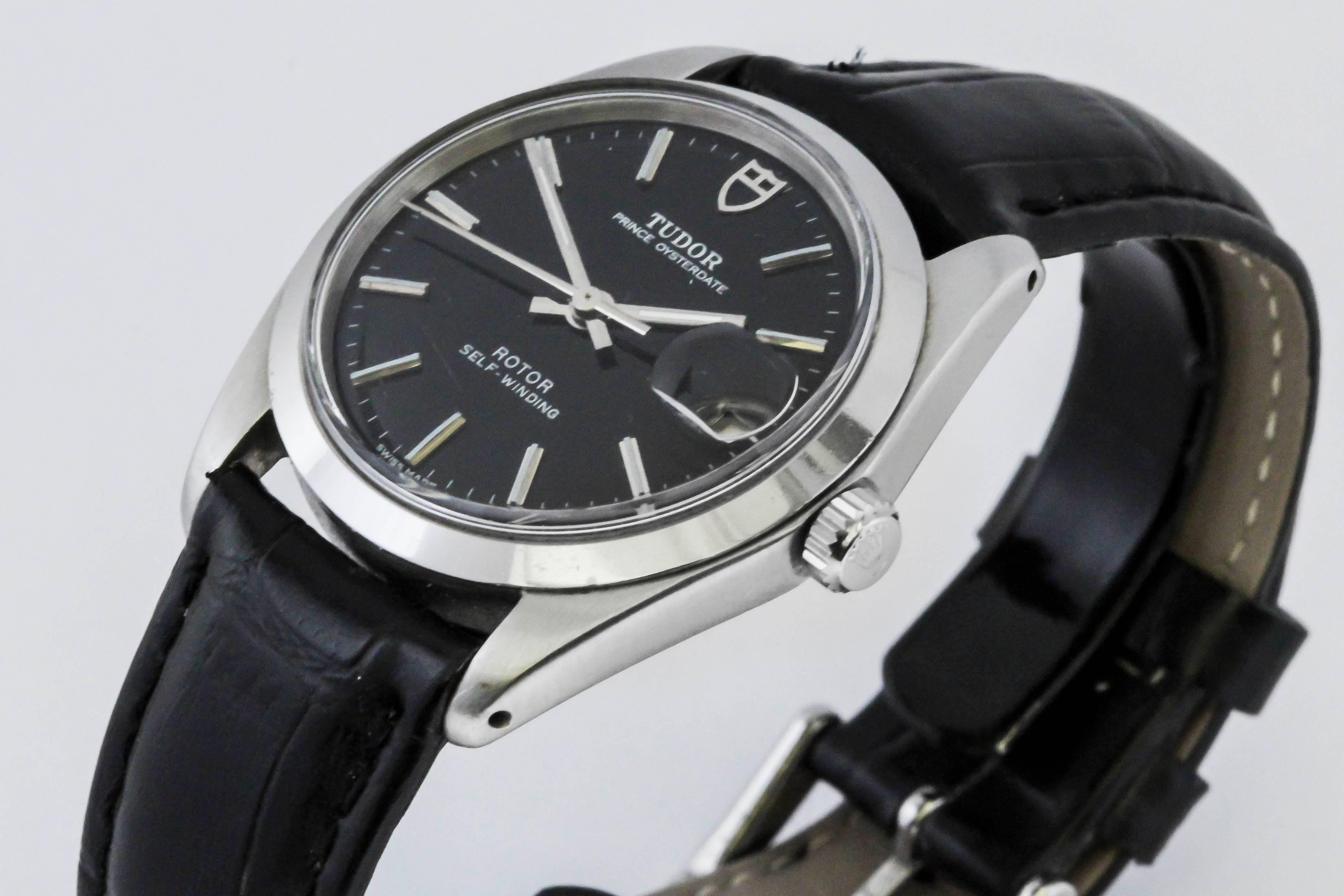 Tudor Prince Oyster Date reference 90500 in stainless steel with automatic movement on non-Tudor leather strap.