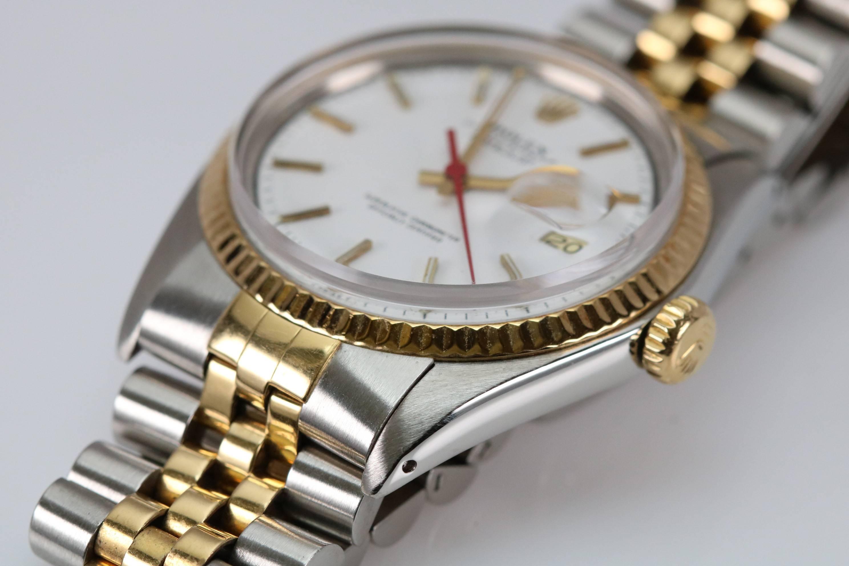Rolex Yellow Gold Stainless Steel Datejust automatic wristwatch Ref 1601, c1977 2