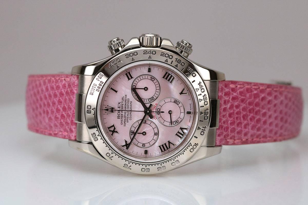 Rolex White Gold Cosmograph Daytona Beach Dial Automatic Wristwatch, circa 2001 3