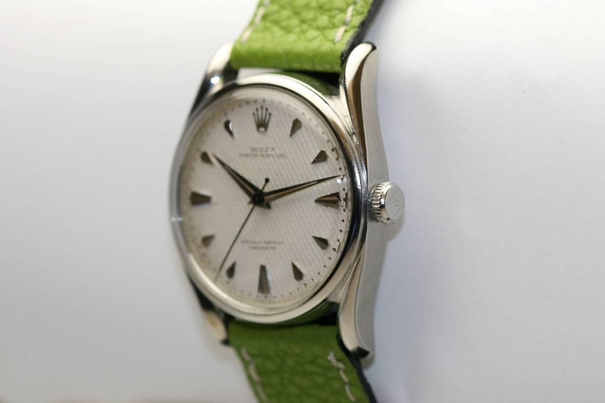 Men's Rolex Stainless Steel Bombé Wristwatch Ref 5018, circa 1960s