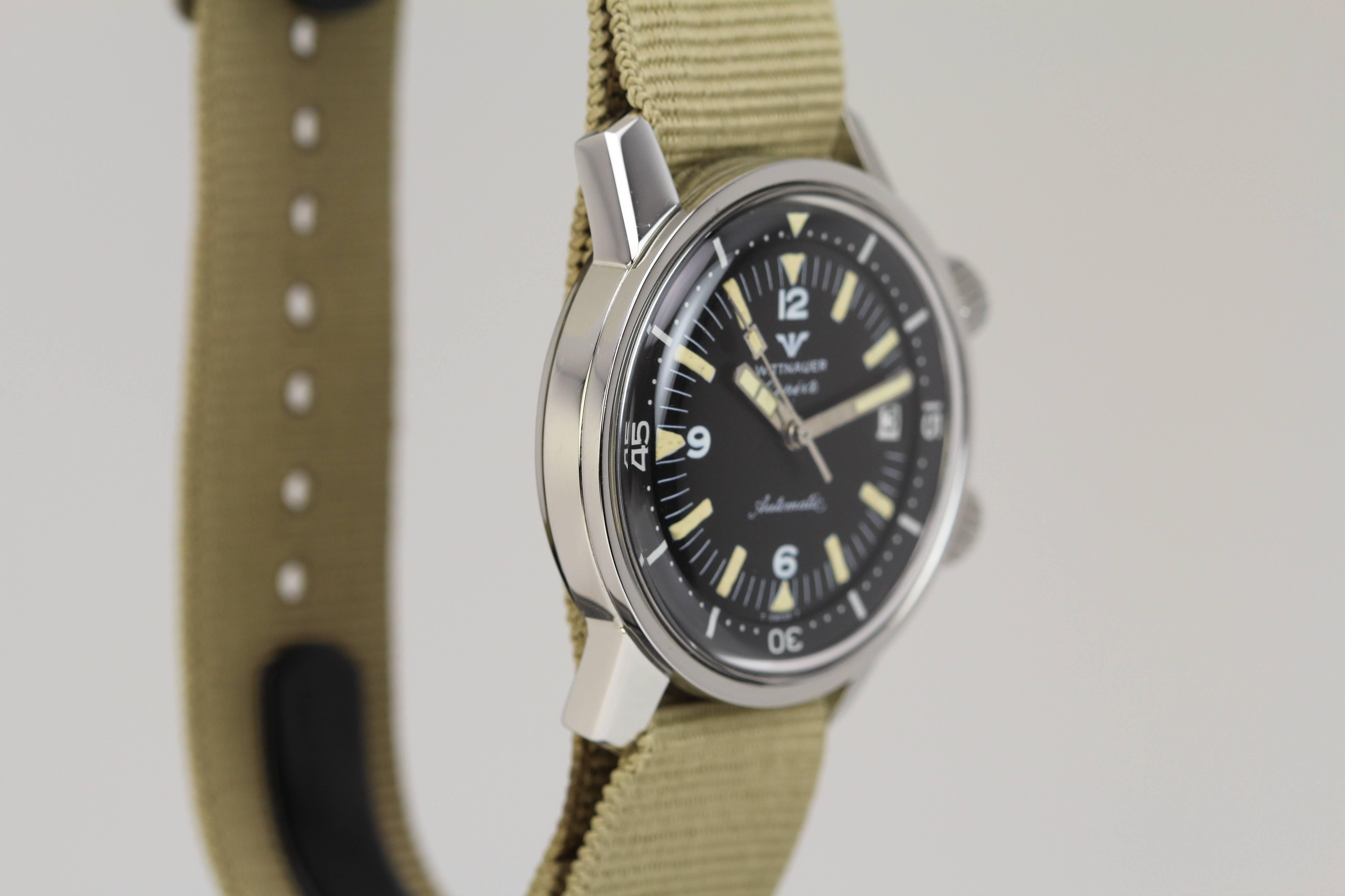 Men's Wittnauer Geneve Stainless Steel Automatic Diver's Wristwatch Ref 8007