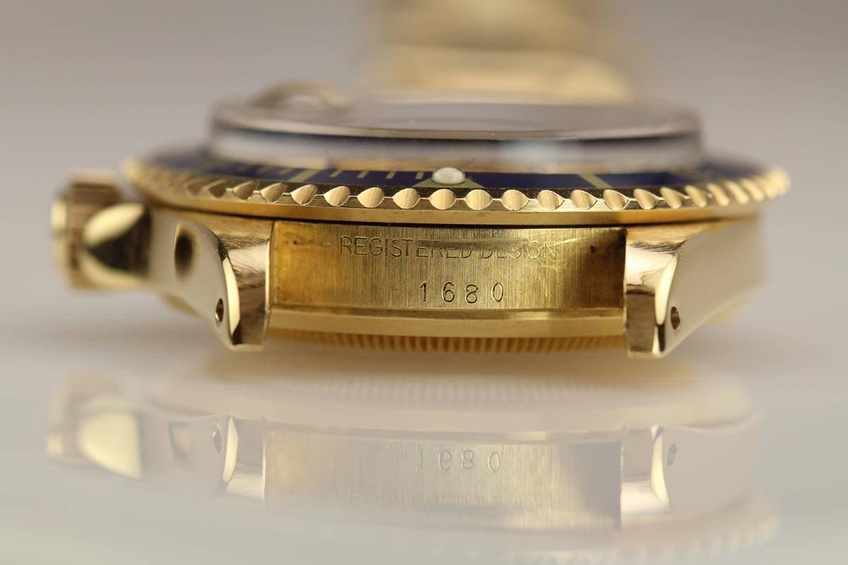 Rolex Gelbgold Submariner Datum lila Dunst Armbanduhr Ref 1680 4