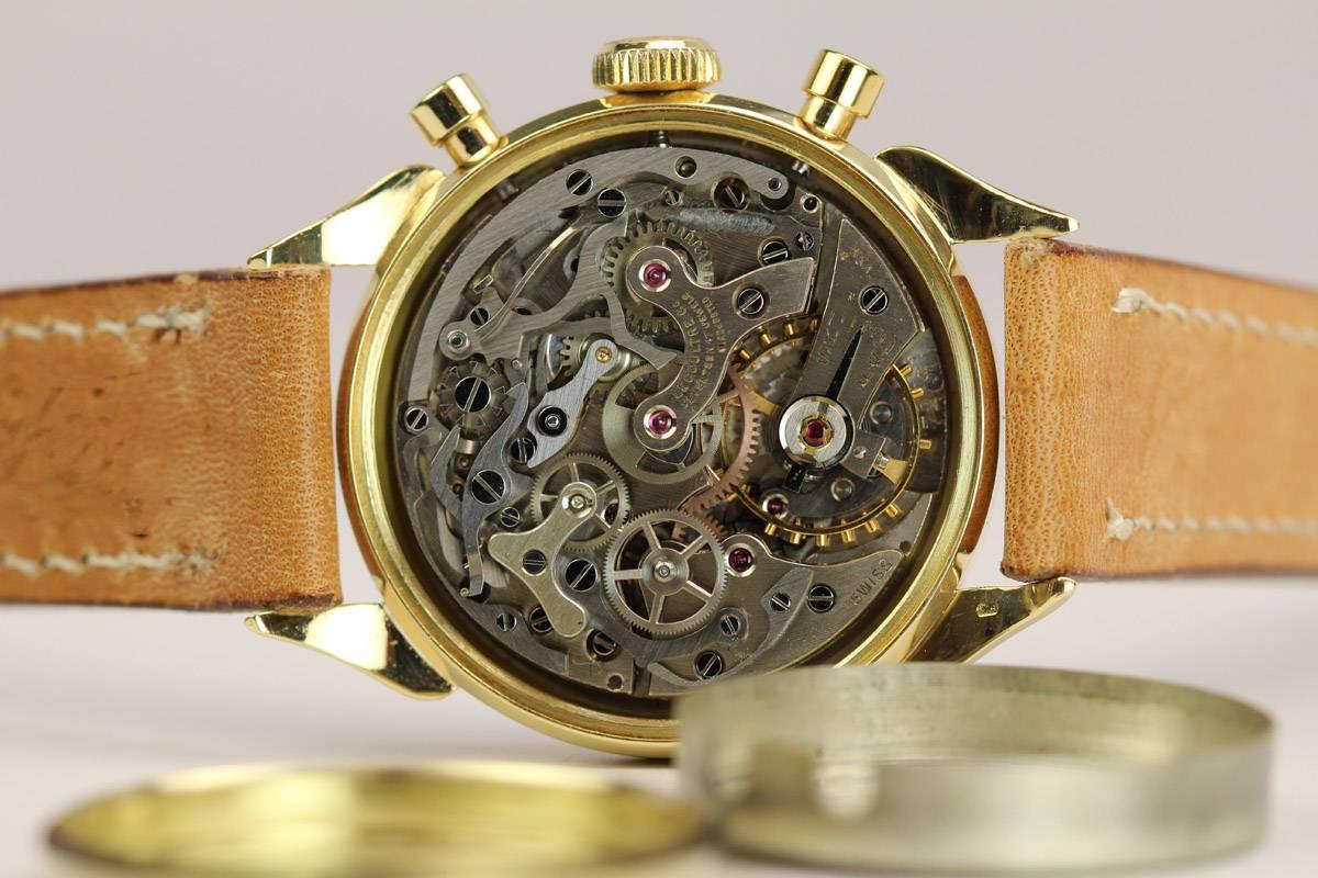 LeCoultre Yellow Gold Chronograph Wristwatch 3