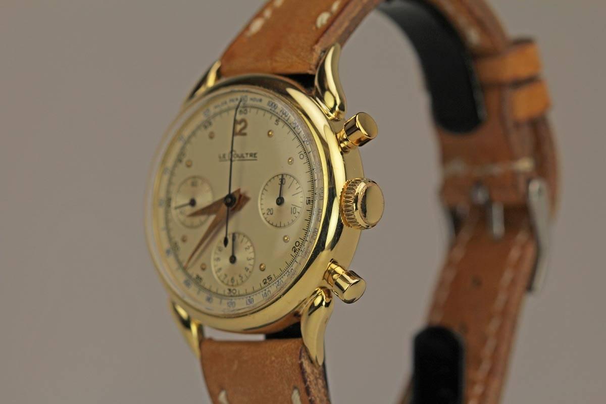 LeCoultre Yellow Gold Chronograph Wristwatch 4