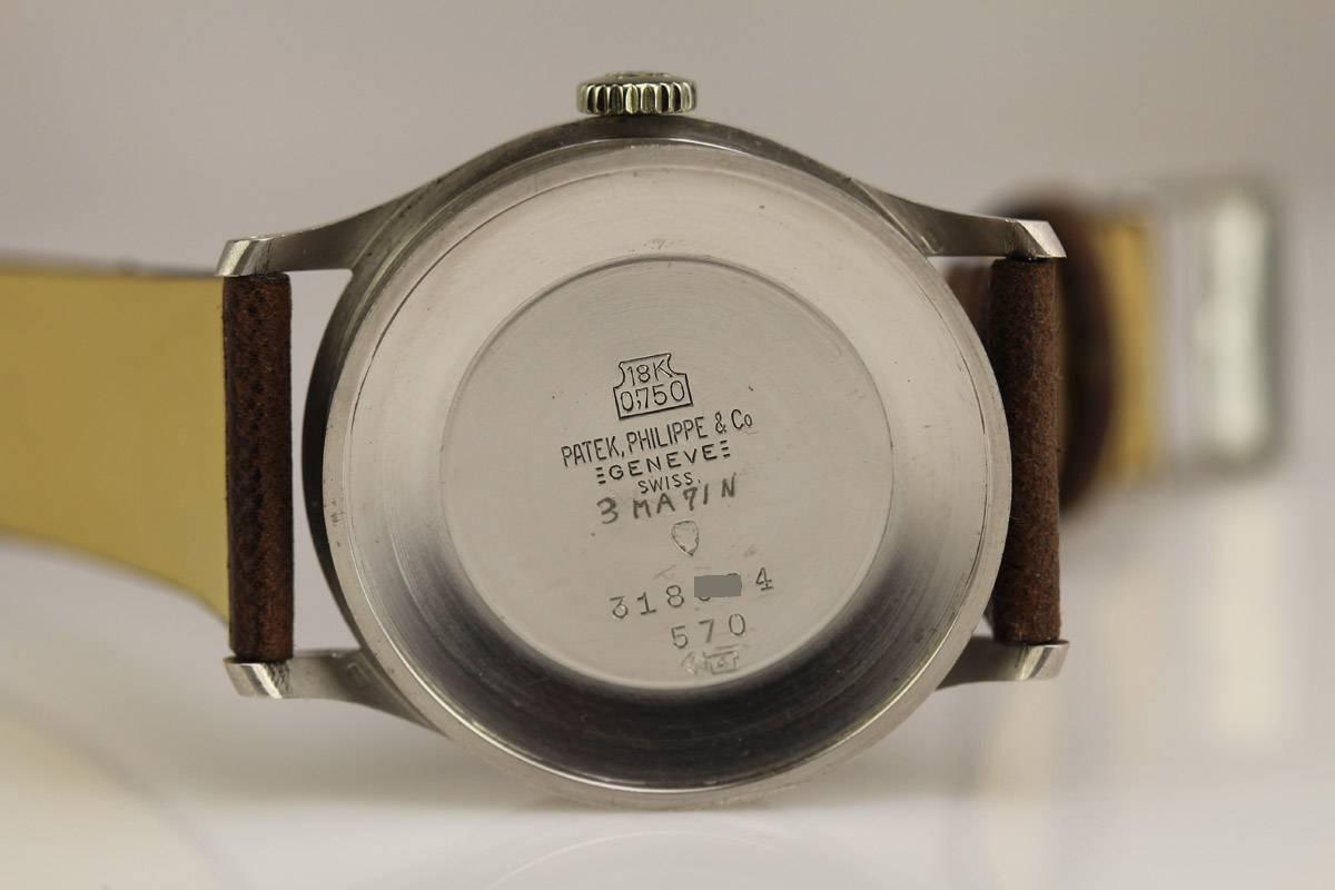Patek Philippe White Gold Calatrava Wristwatch Ref 570  2