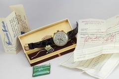 Angelus Gold Plate Chronodato Wristwatch Ref 462