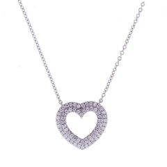 Tiffany & Co. Small Metro Diamond Platinum Heart Necklace