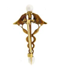 Carlo and Arthur Giuliano Antique Caduceus Brooch