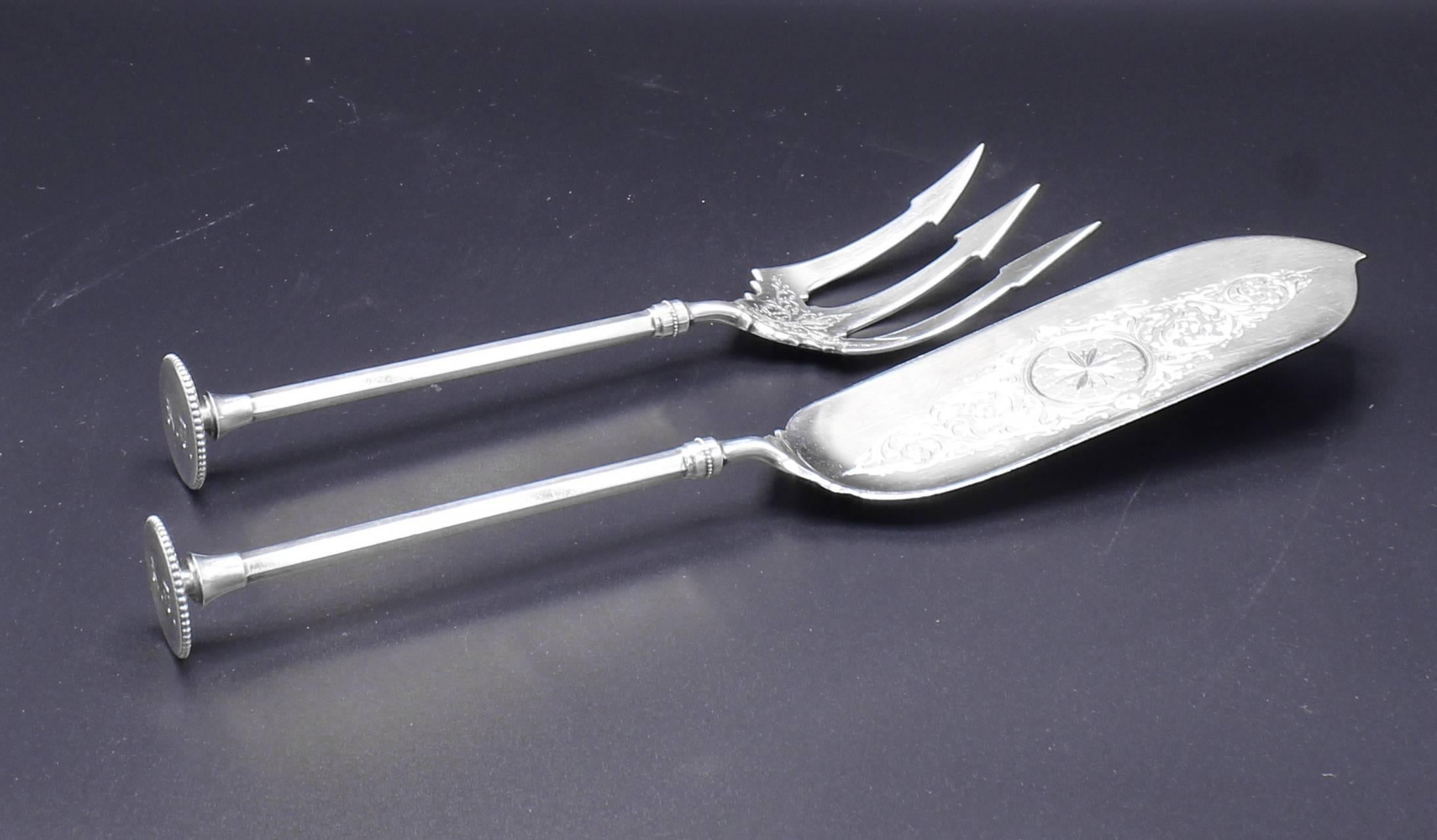Late Victorian Benedict Brothers Sterling Fish Serving Set