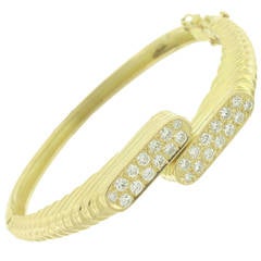Mauboussin Diamond Gold Bangle Bracelet