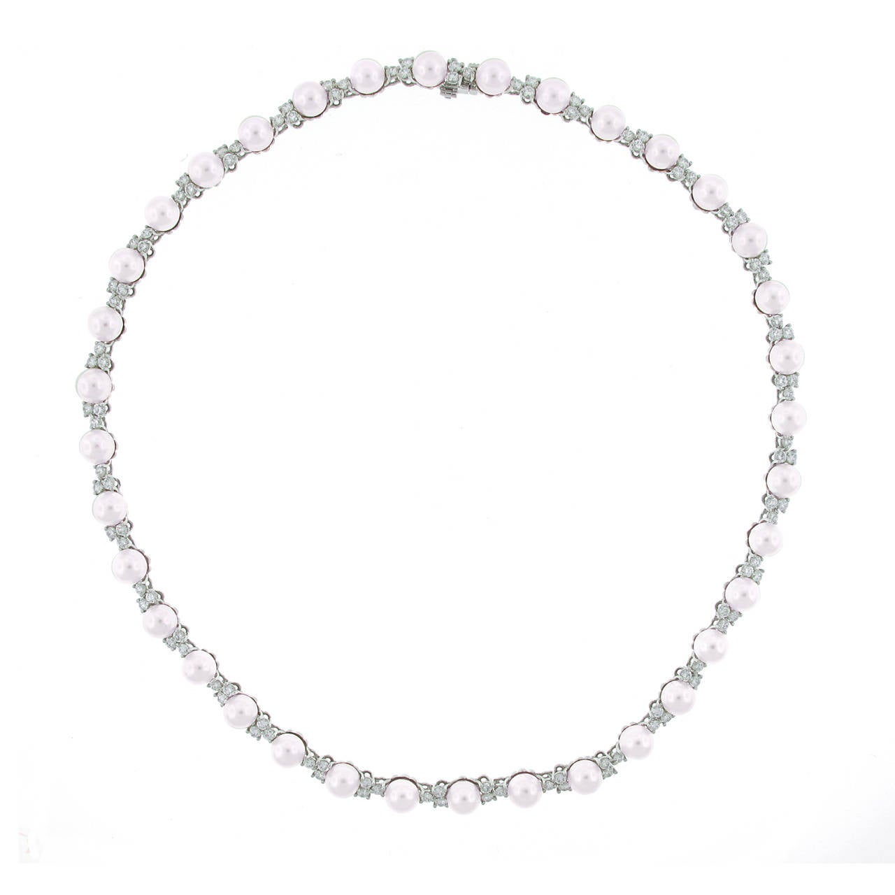 tiffany pearl diamond necklace