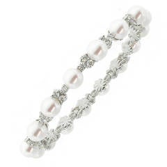 Tiffany Aria Pearl Diamond Platinum Armband