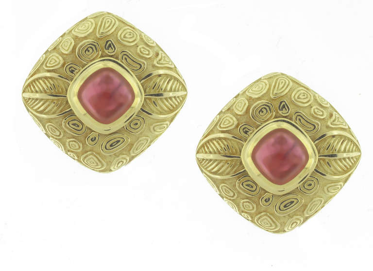 Mavito Pink Tourmaline and Gold Earrings